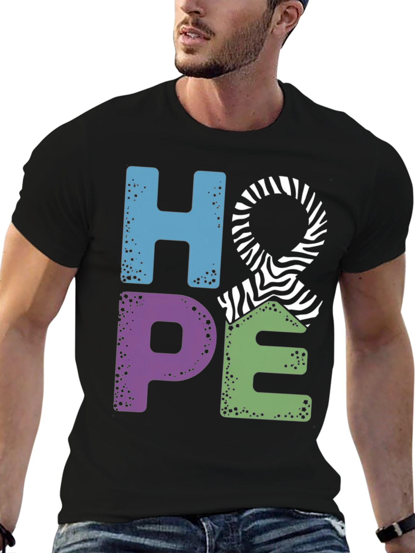 Hope Zebra Print T-Shirt: Mental Health Awareness Tee