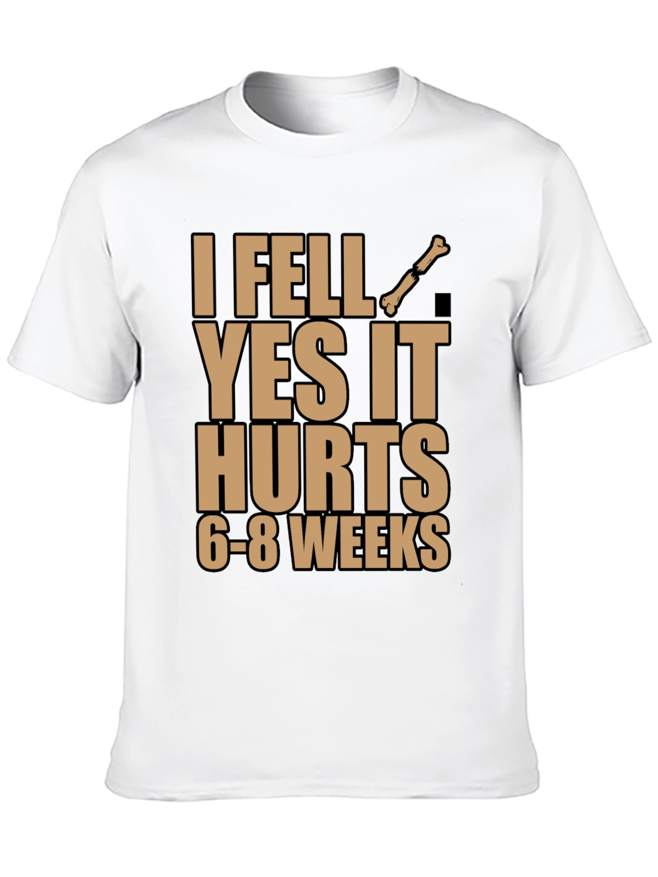 I Fell Bone Humor Black T-Shirt