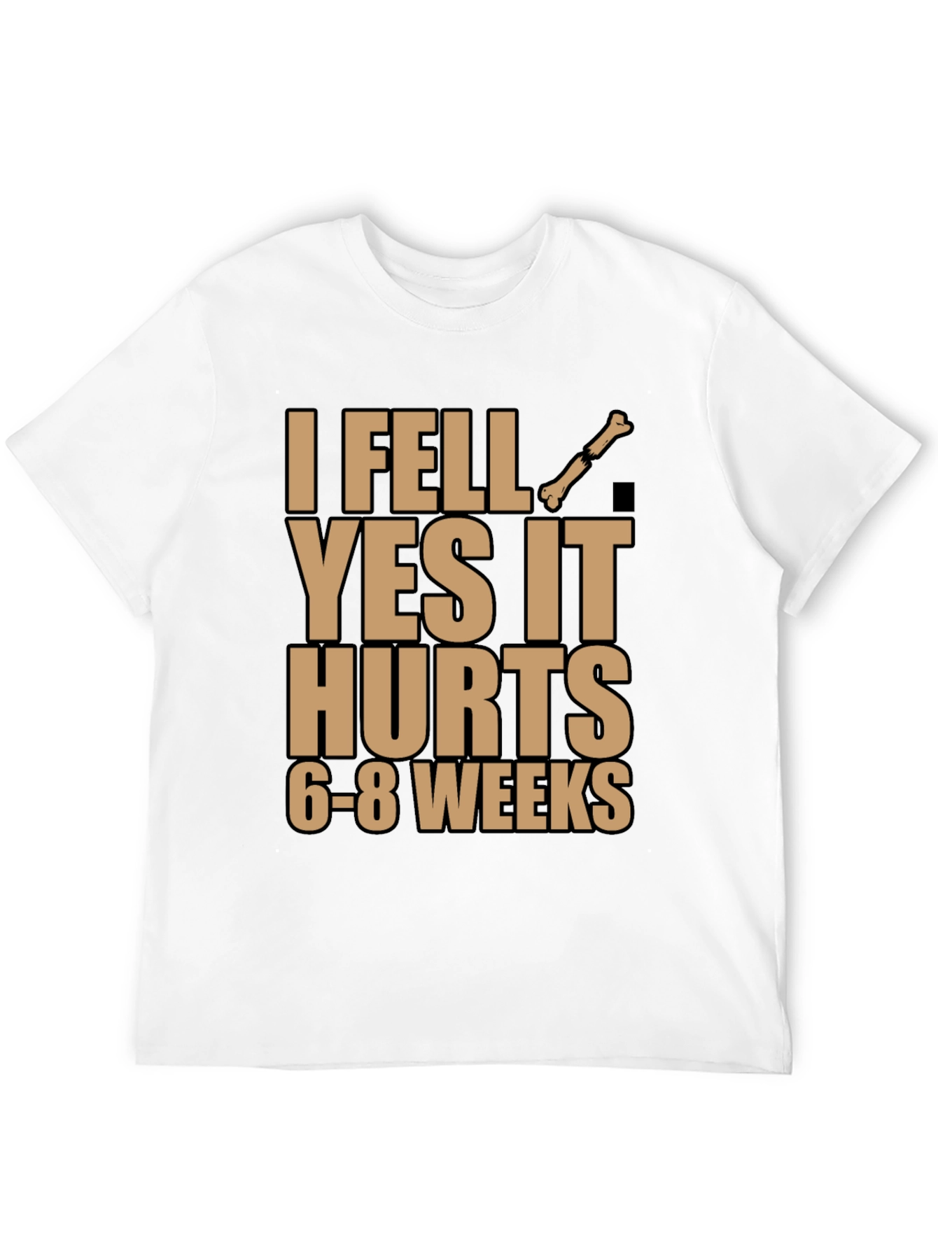 I Fell Bone Humor Black T-Shirt