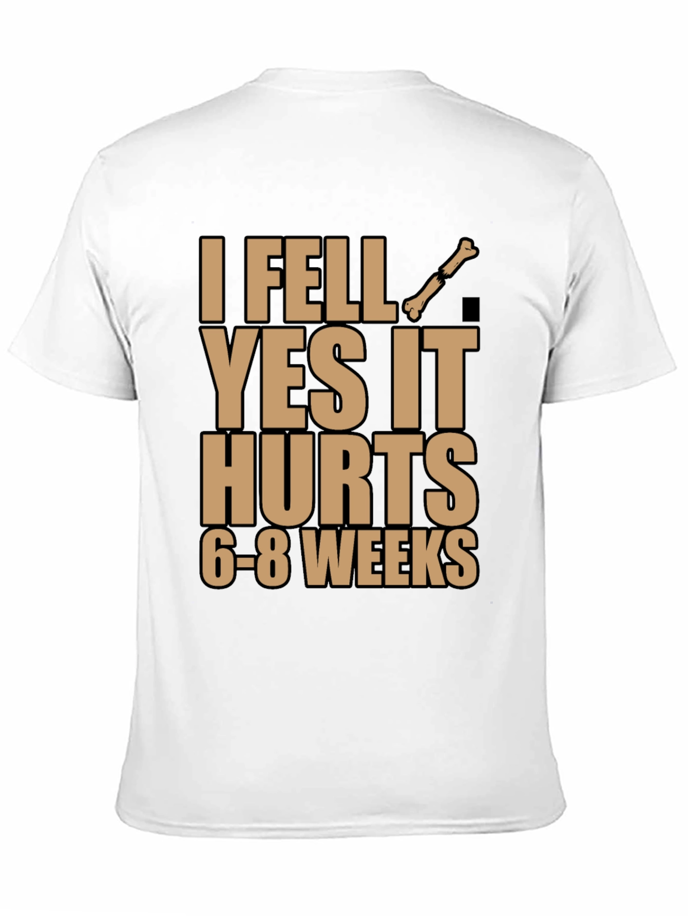 I Fell Bone Humor Black T-Shirt