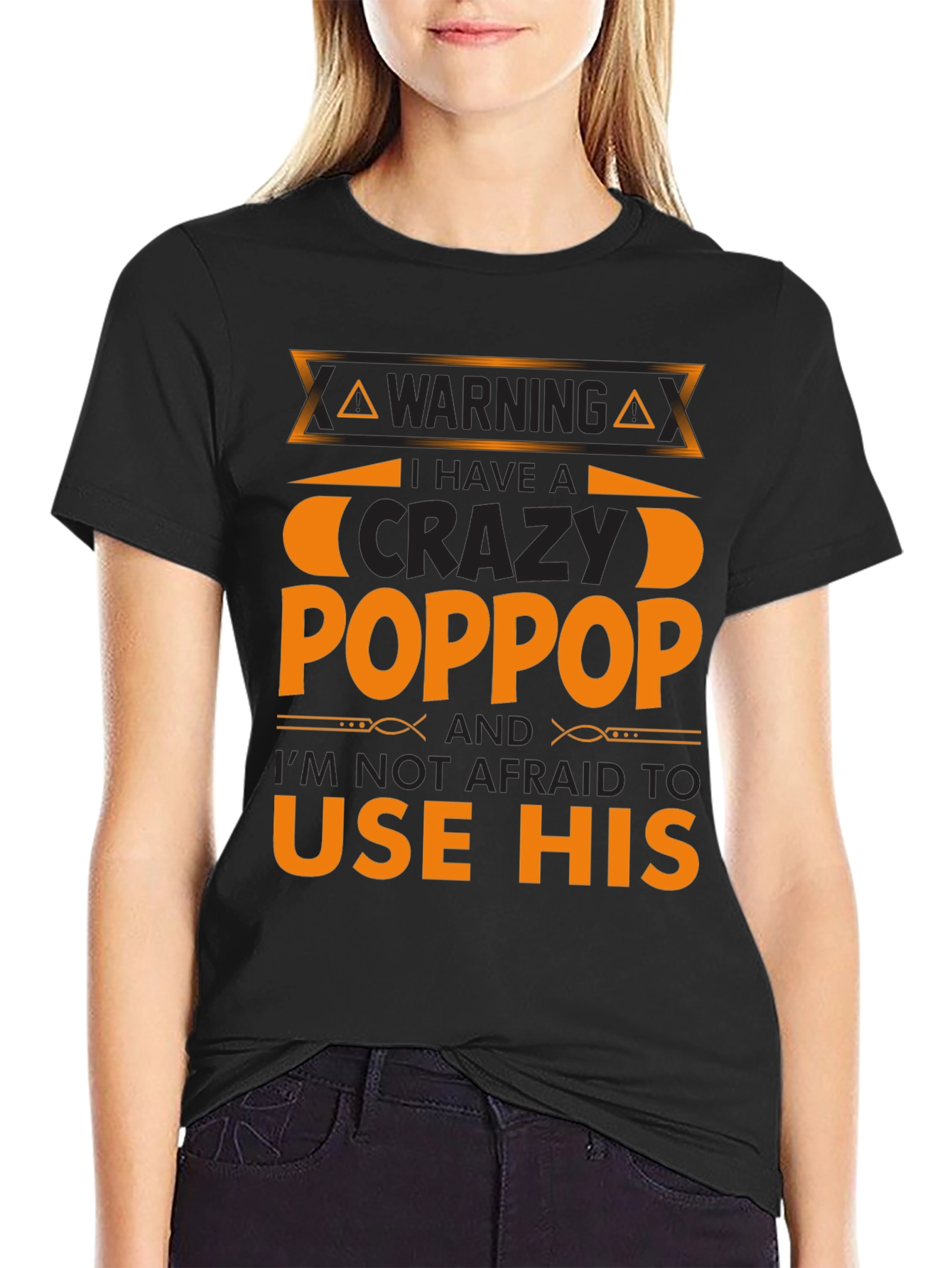 Crazy Poppop Warning T-Shirt - Funny Grandfather Tee