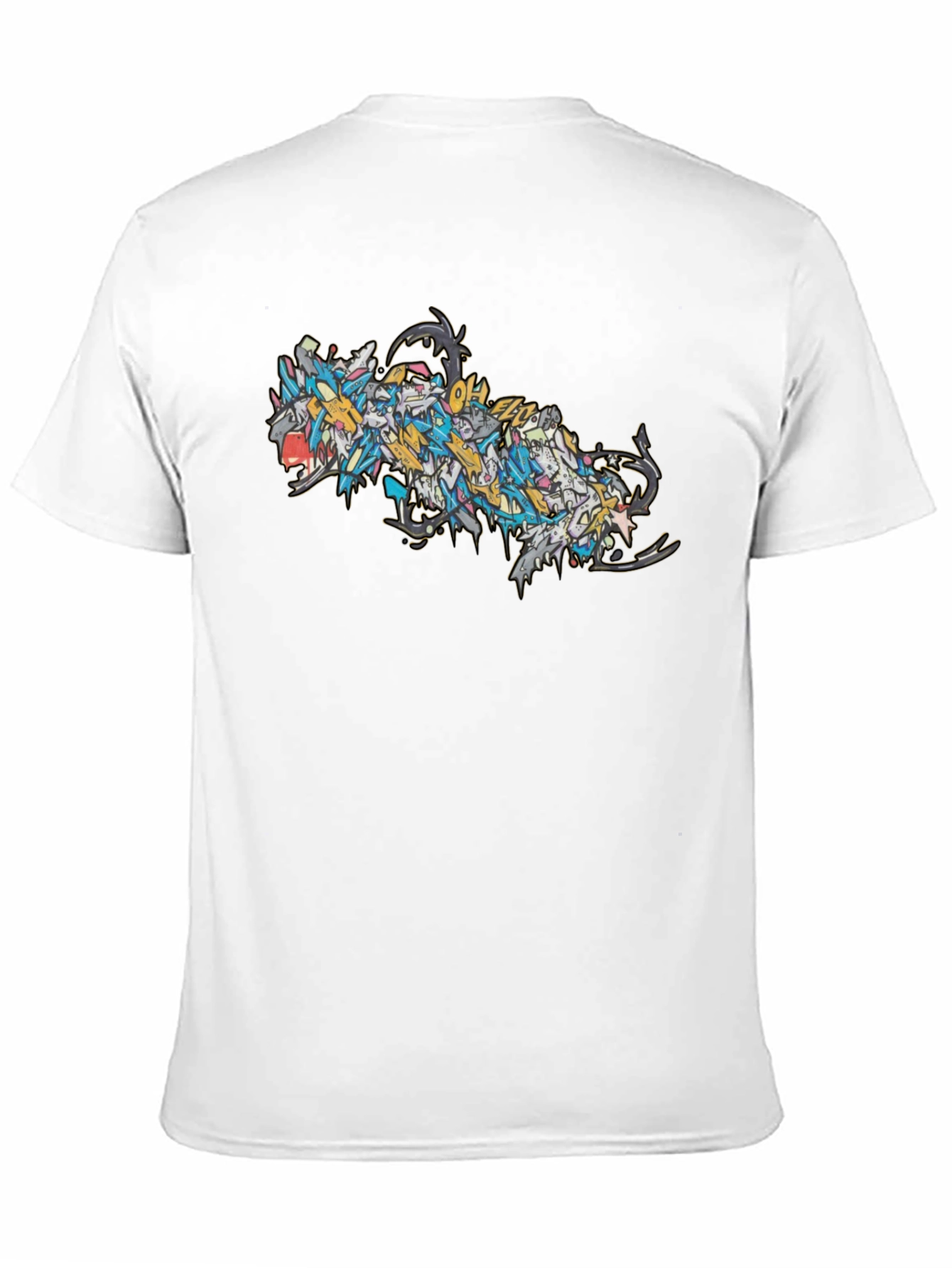 Abstract Dragon Graphic Black T-Shirt