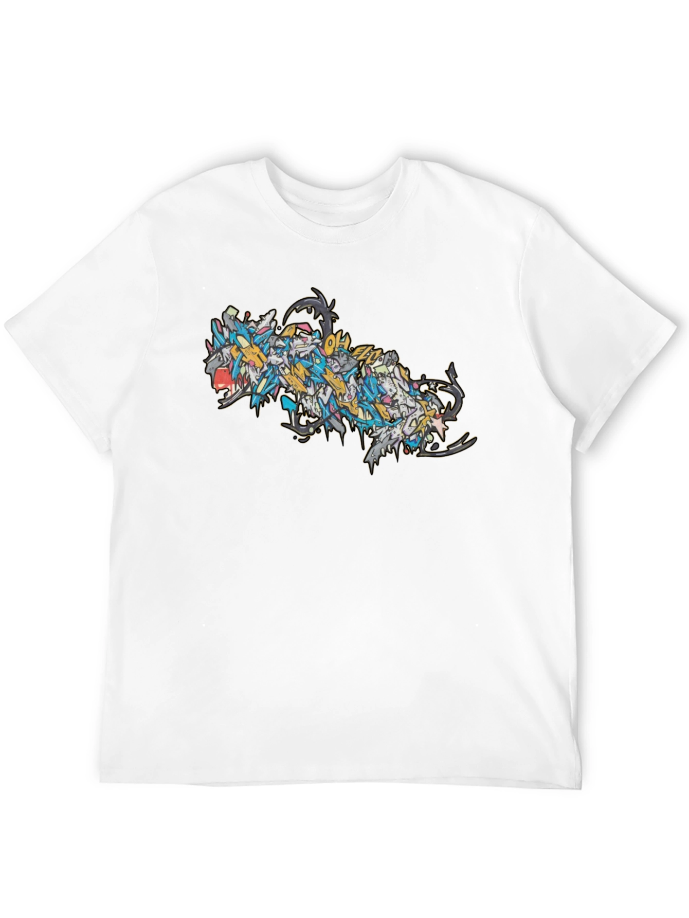 Abstract Dragon Graphic Black T-Shirt