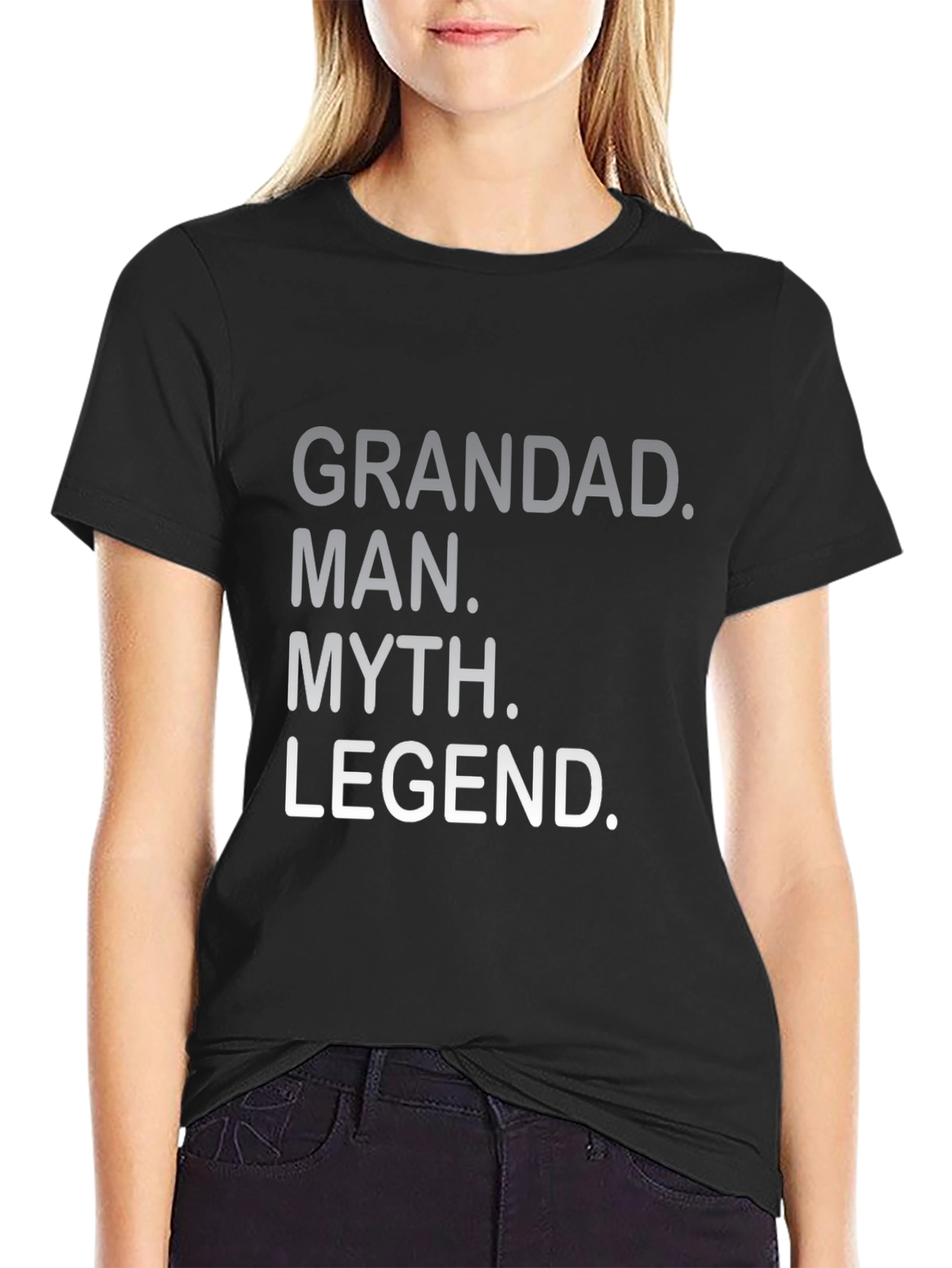Grandad Man Myth Legend Black Graphic Tee