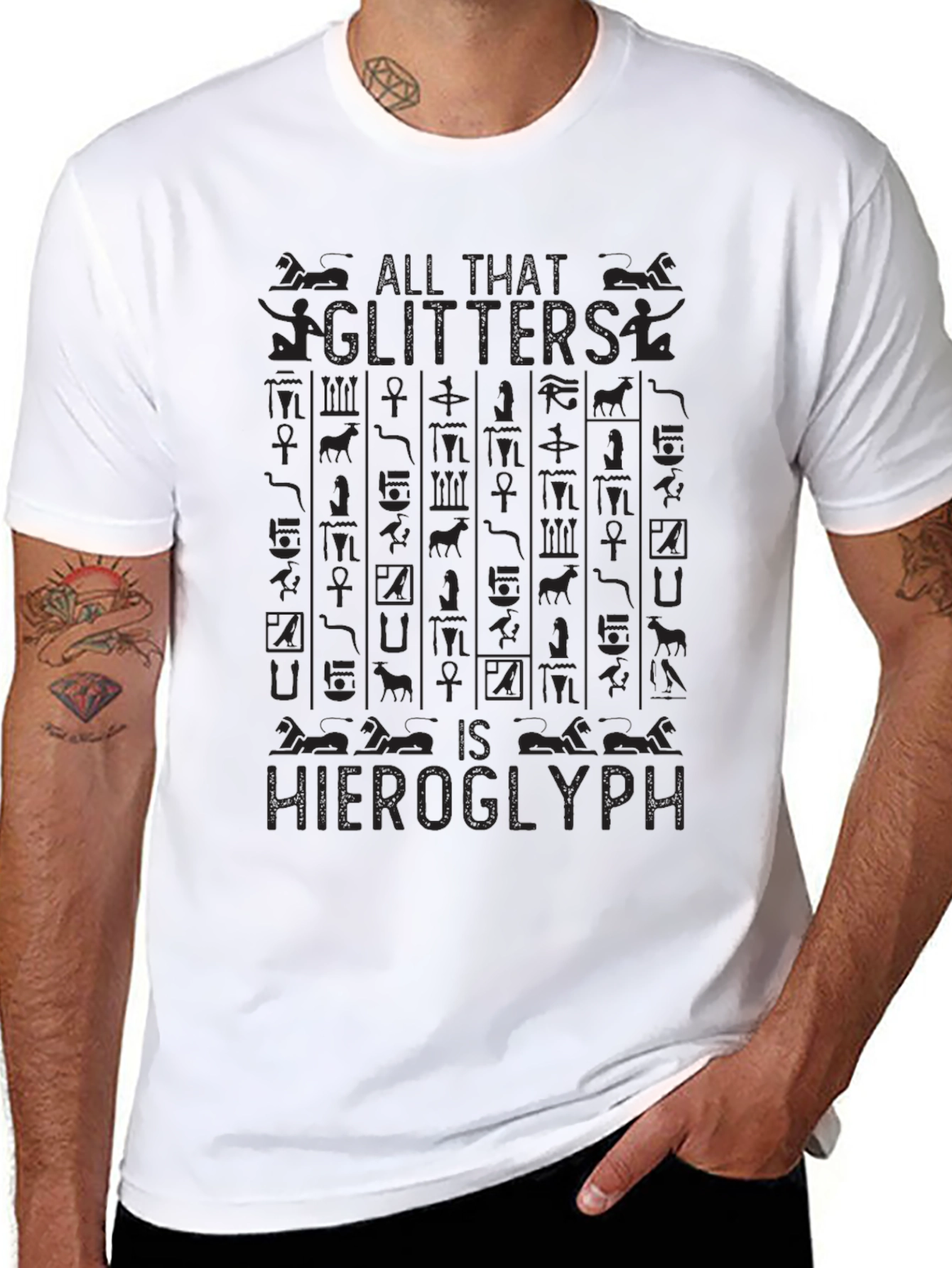 All That Glitters is Hieroglyph Black T-Shirt