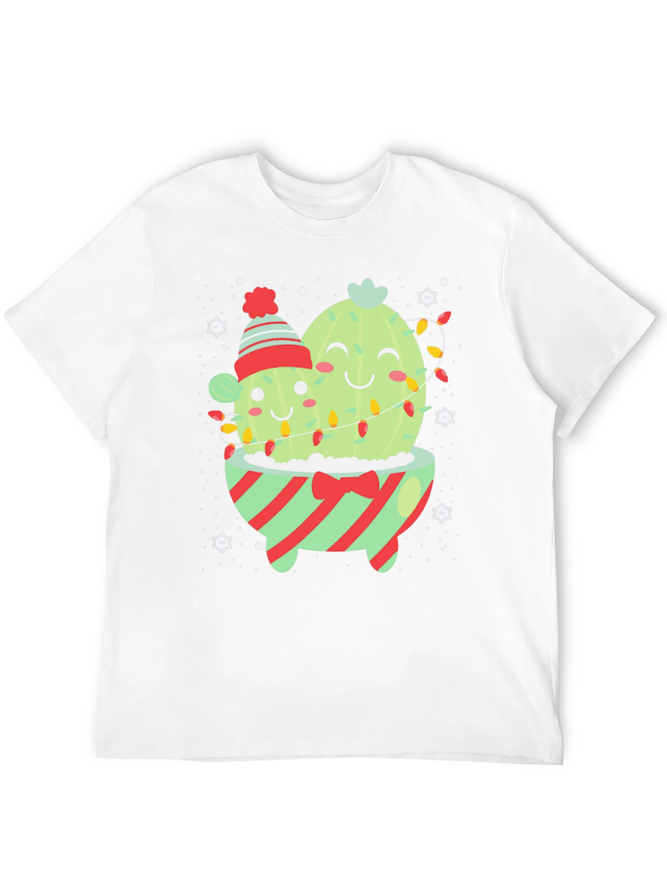 Festive Cactus Graphic Tee - Holiday Cheer!