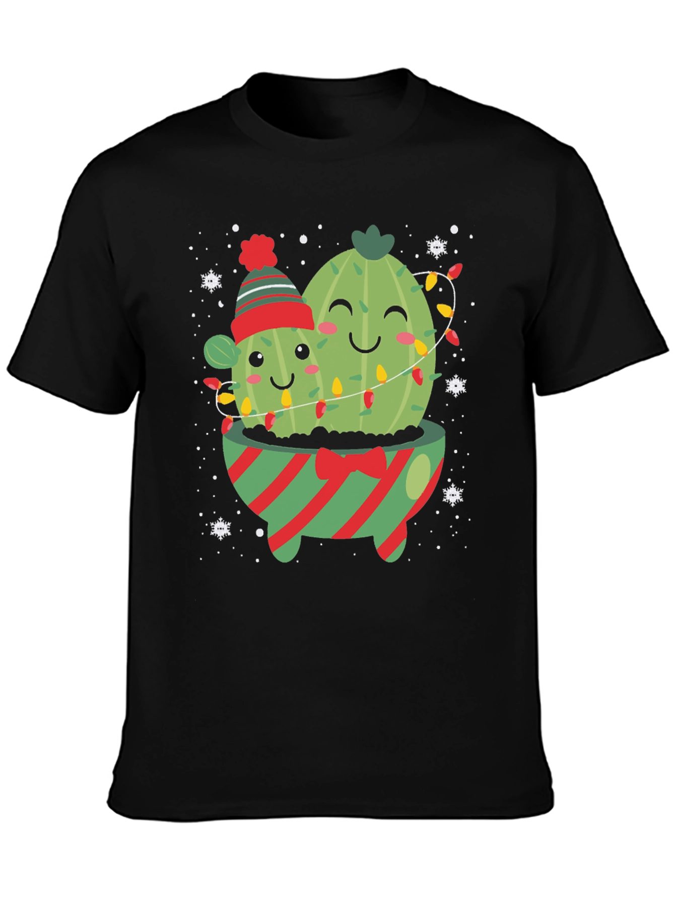 Festive Cactus Graphic Tee - Holiday Cheer!