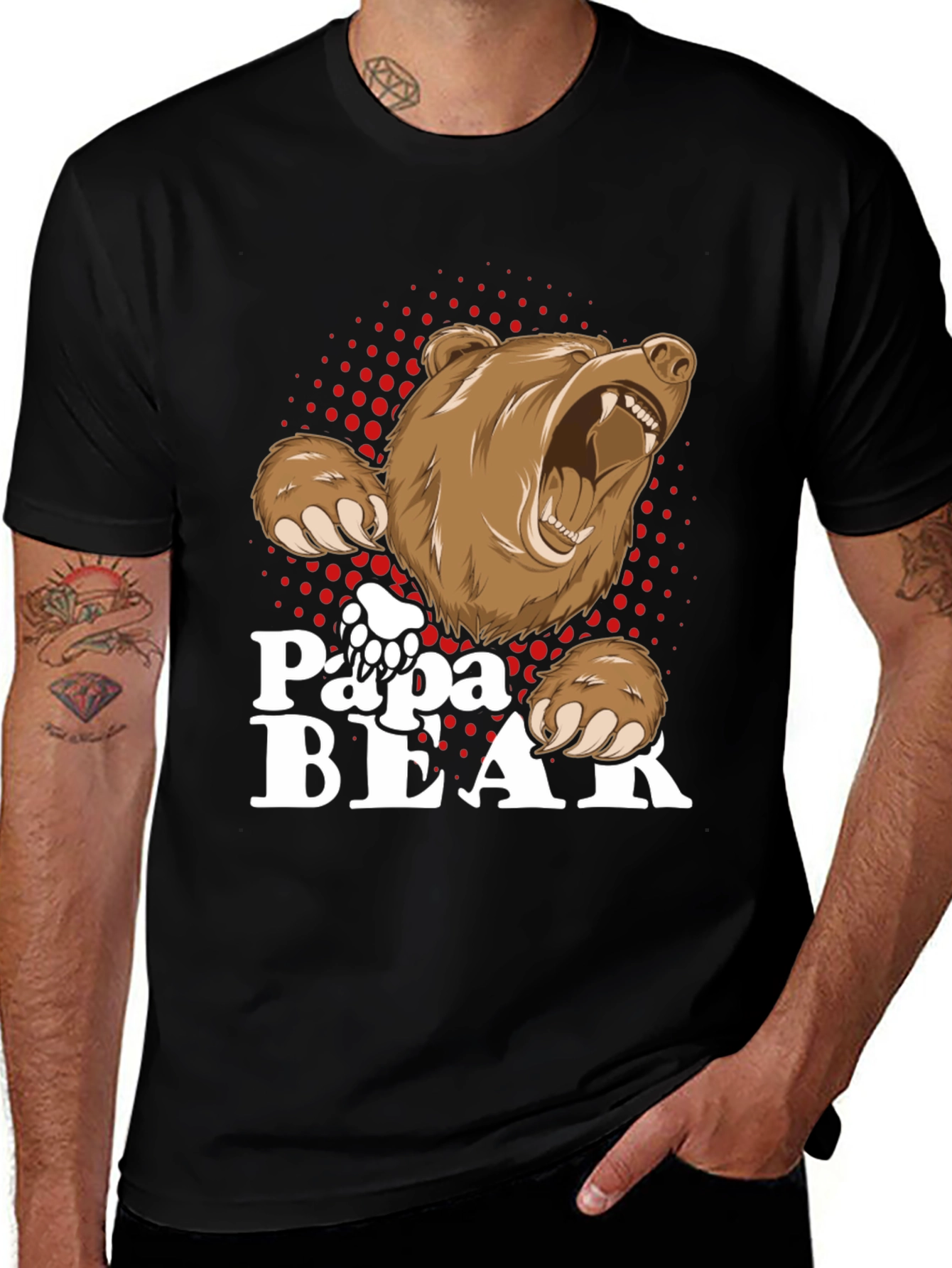 Papa Bear T-Shirt - Cool Dad Design