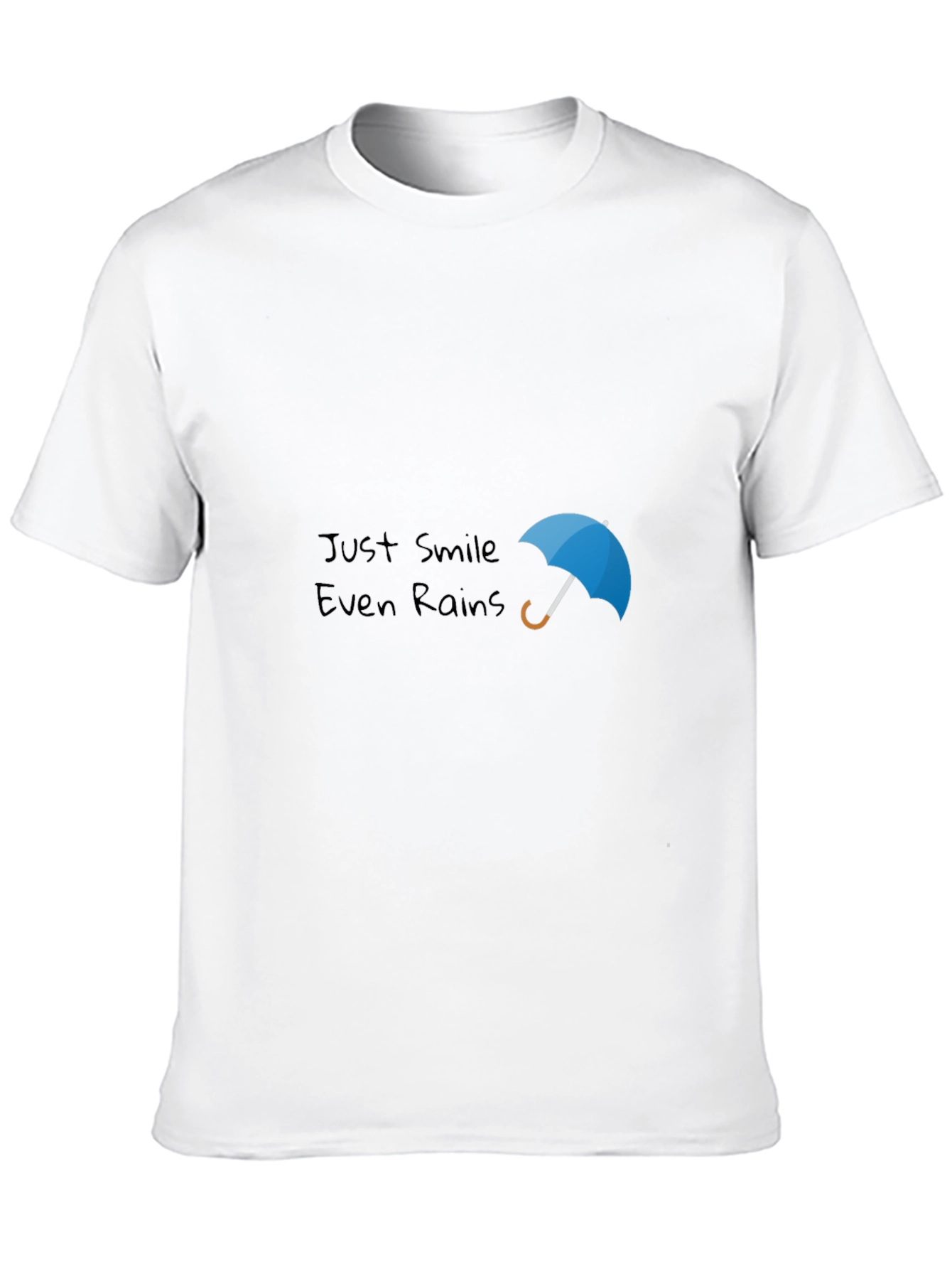 Just Smile Even Rains Black Graphic Tee