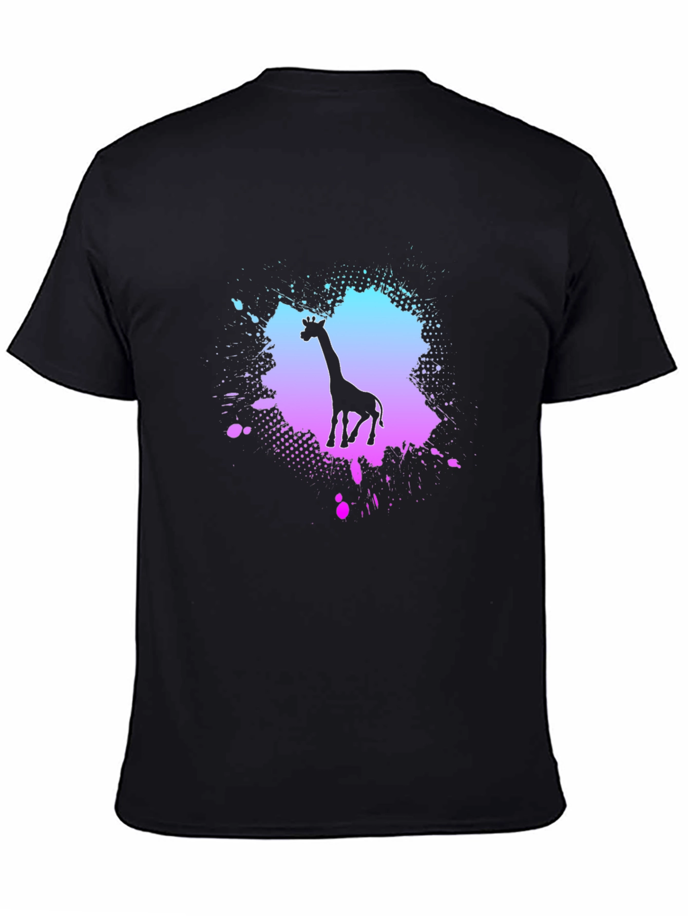 Giraffe Graphic Print Crew Neck T-Shirt