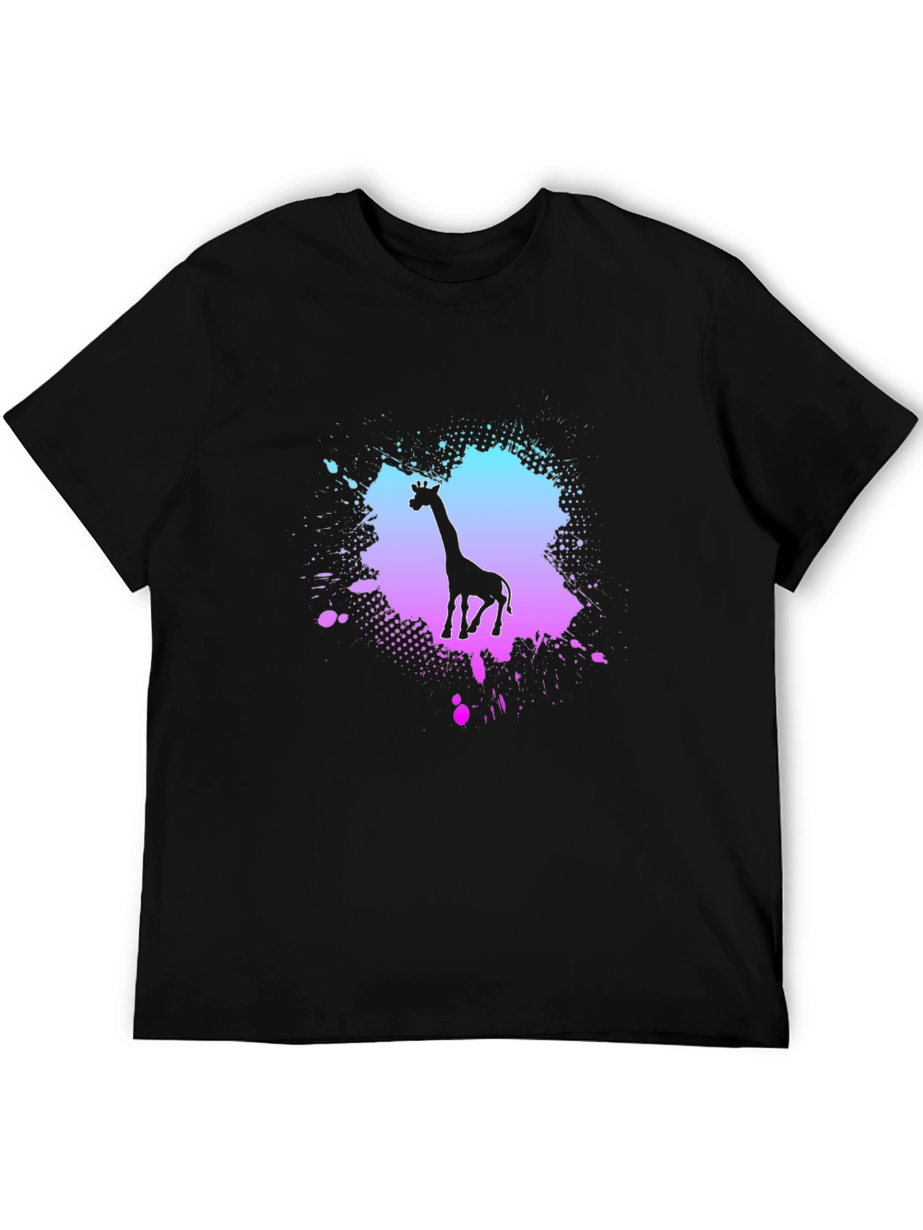 Giraffe Graphic Print Crew Neck T-Shirt