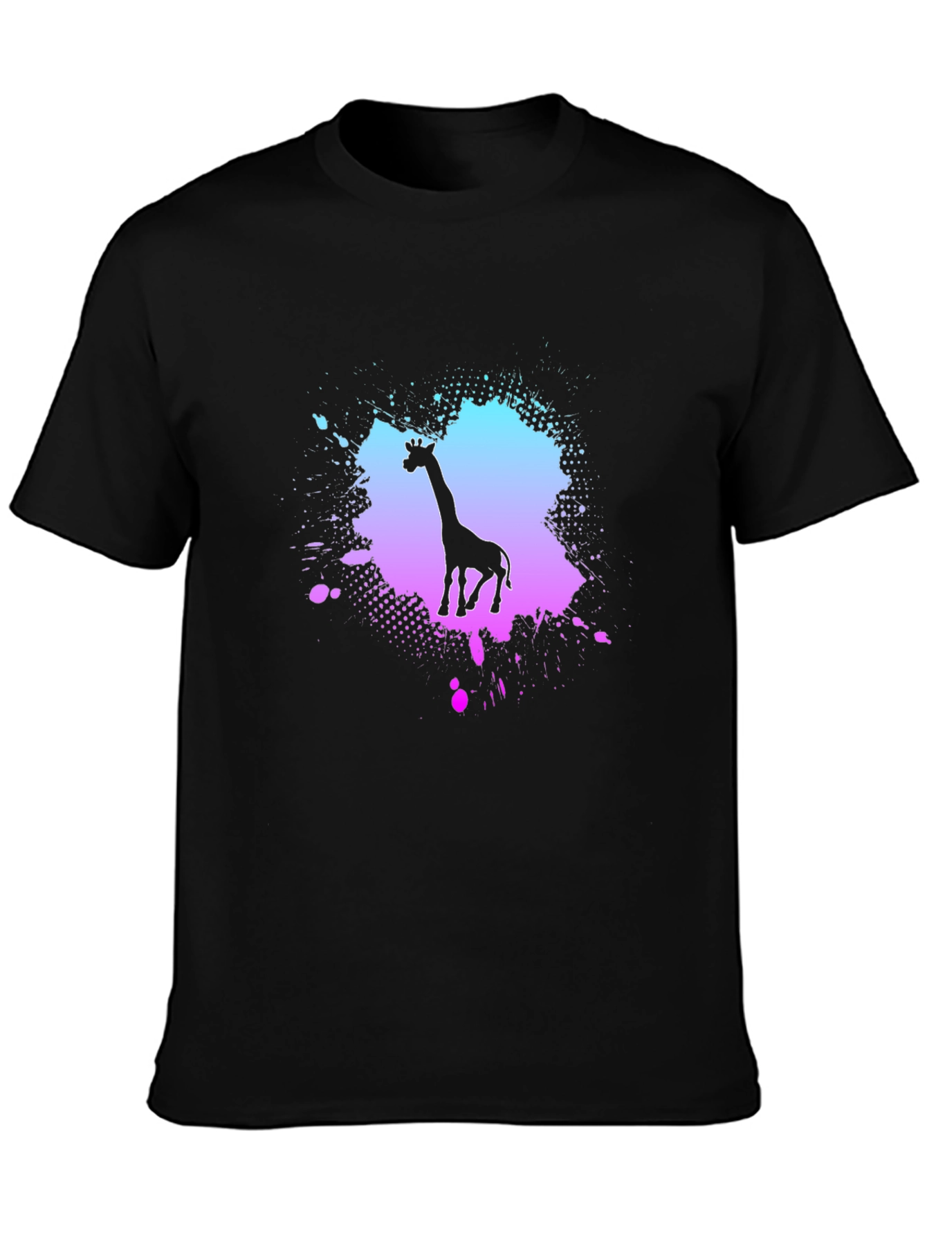 Giraffe Graphic Print Crew Neck T-Shirt