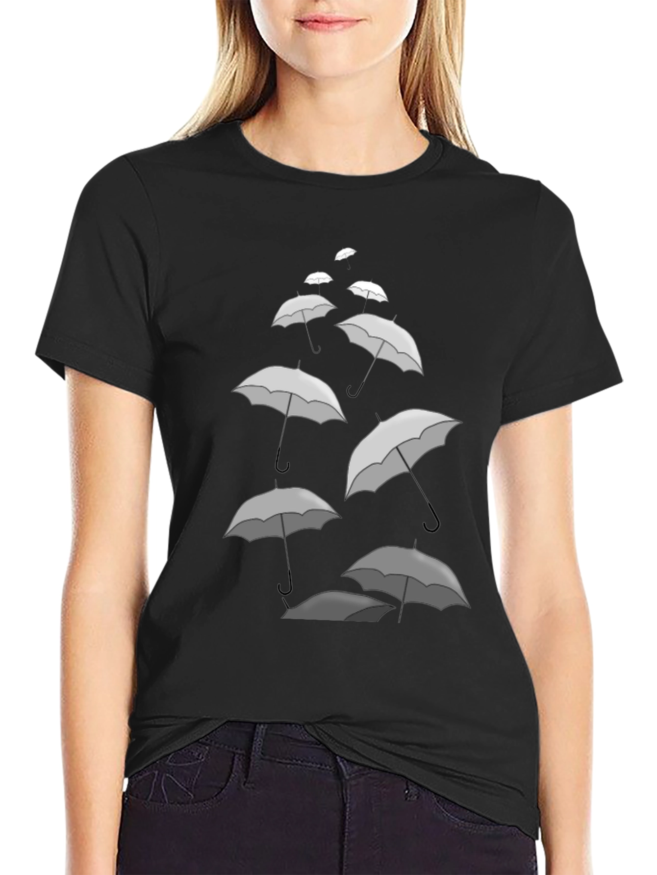 Umbrella Cascade Graphic Tee - Stylish Comfort