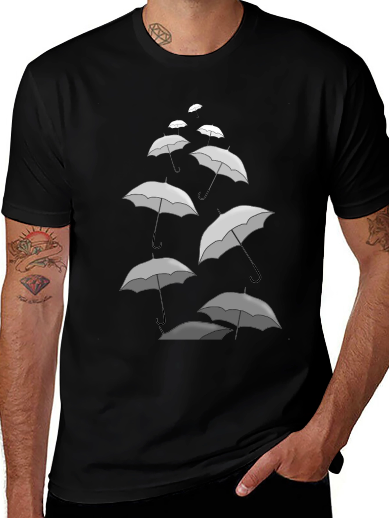 Umbrella Cascade Graphic Tee - Stylish Comfort