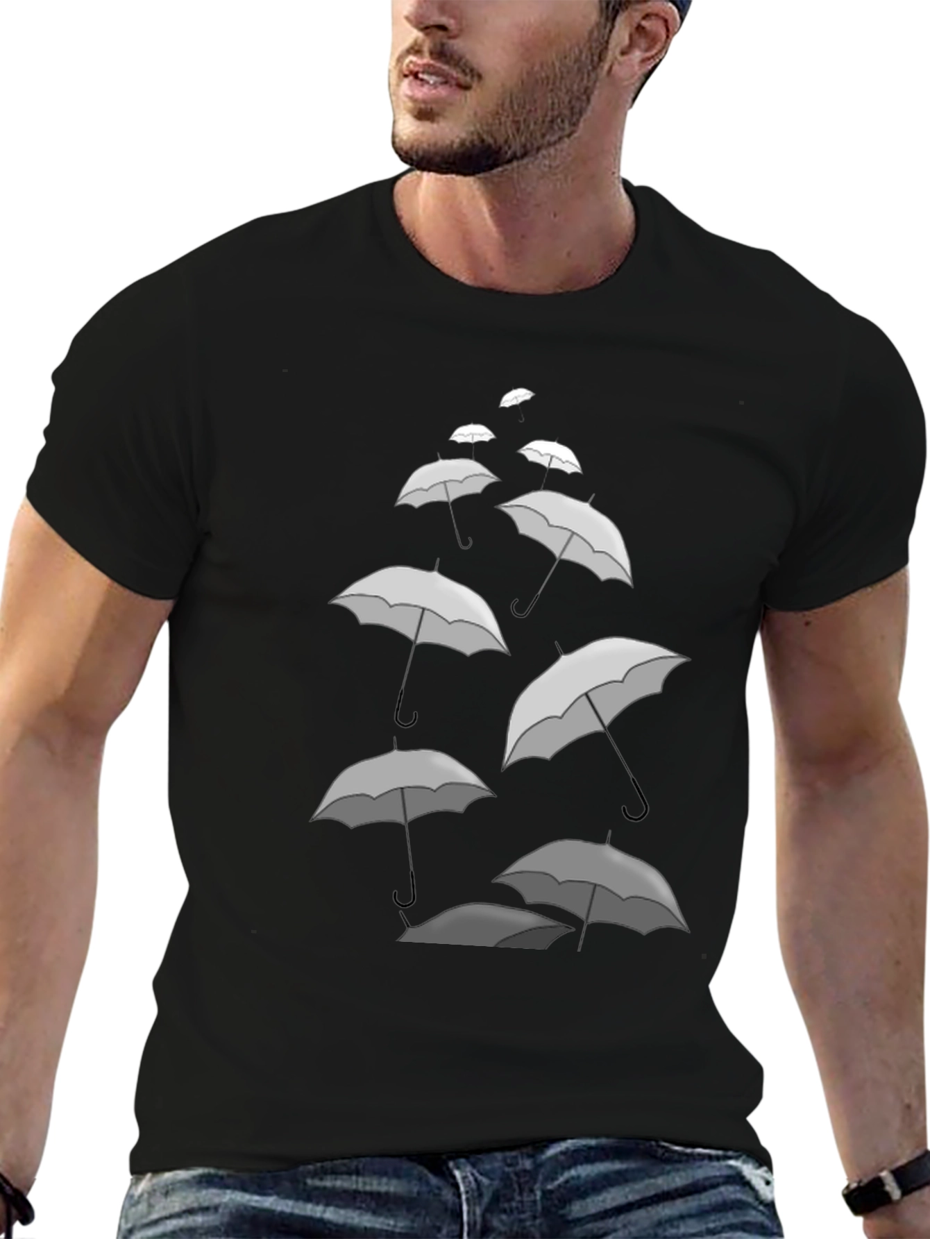 Umbrella Cascade Graphic Tee - Stylish Comfort