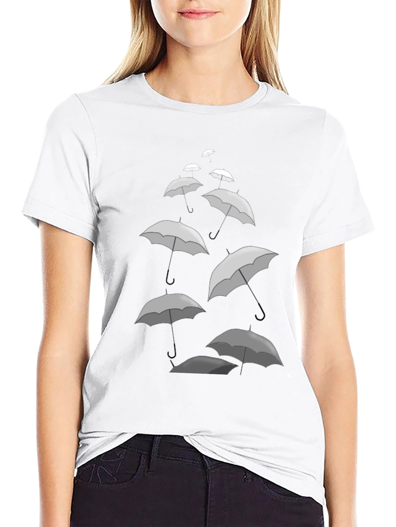 Umbrella Cascade Graphic Tee - Stylish Comfort