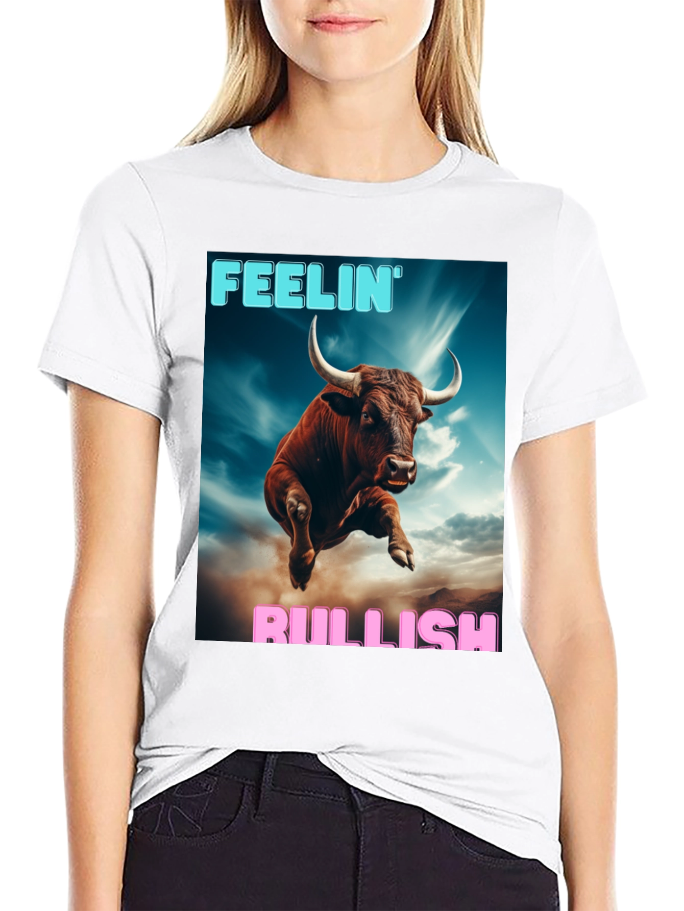 Feelin Bullish Black Graphic Tee
