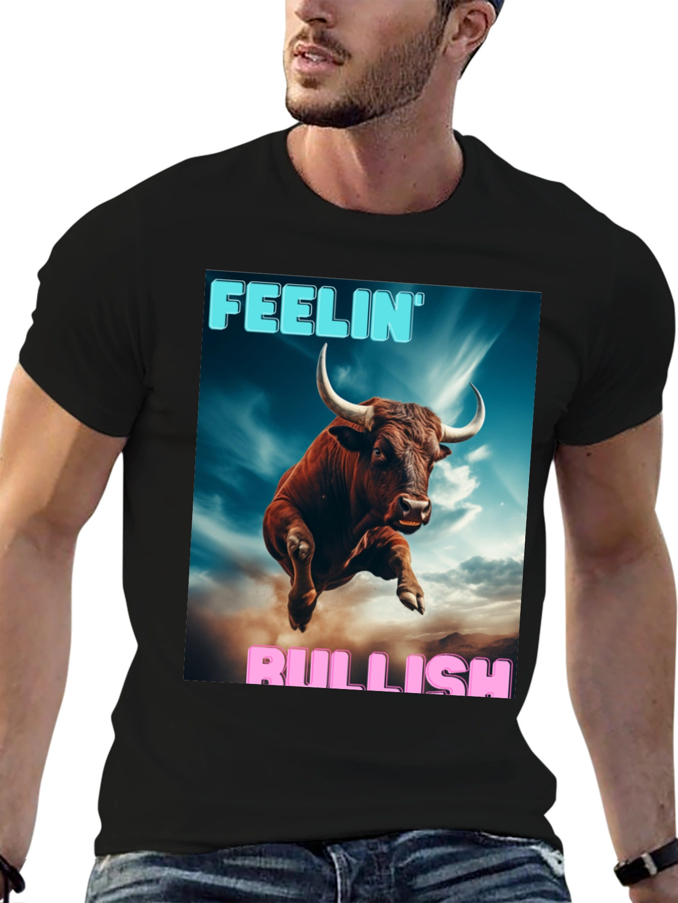 Feelin Bullish Black Graphic Tee