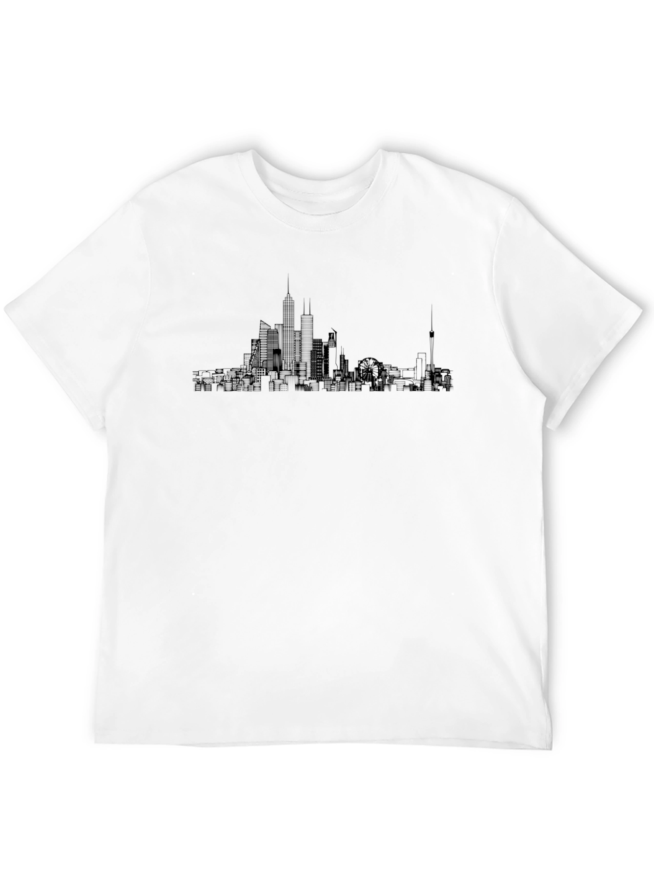 City Skyline Graphic Tee - Modern Black T-Shirt