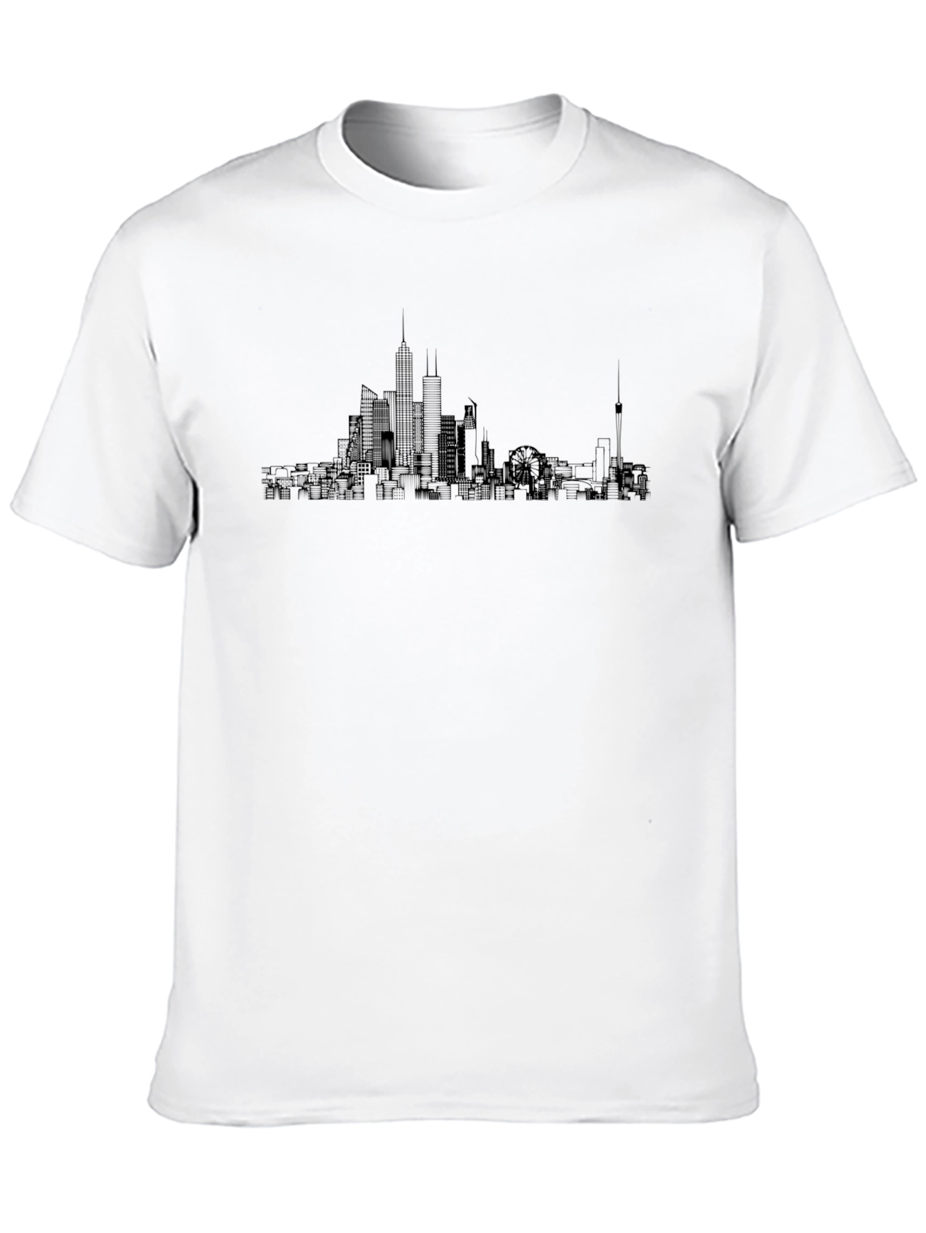 City Skyline Graphic Tee - Modern Black T-Shirt