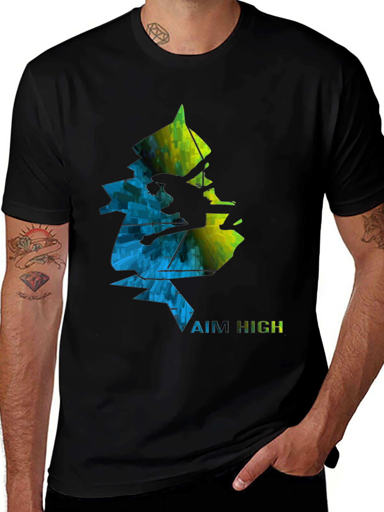 Aim High Climbing Graphic Tee - Black
