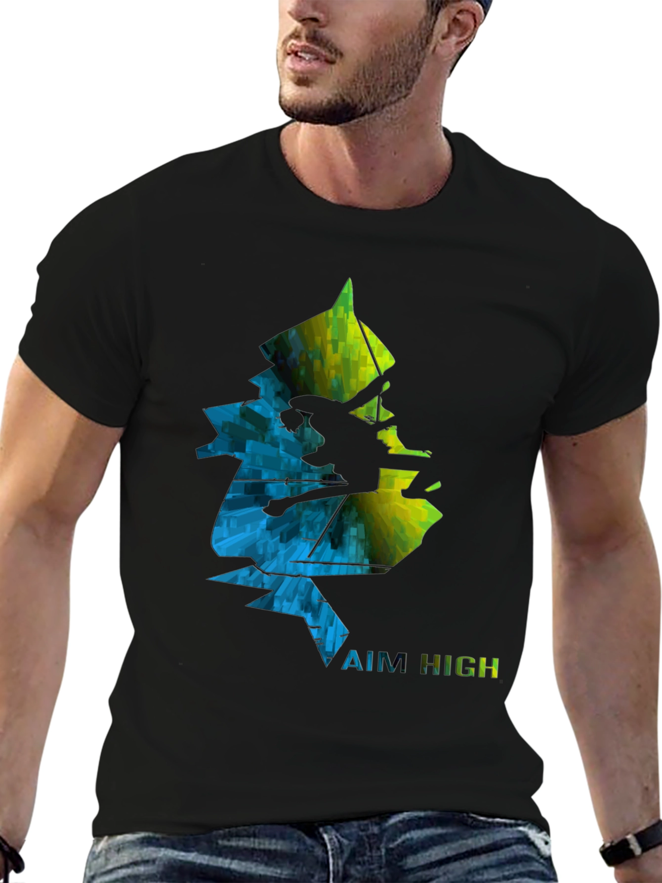 Aim High Climbing Graphic Tee - Black