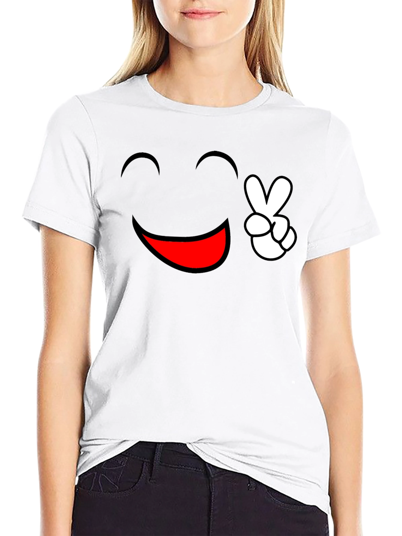 Peace and Happiness Graphic Tee - Black
