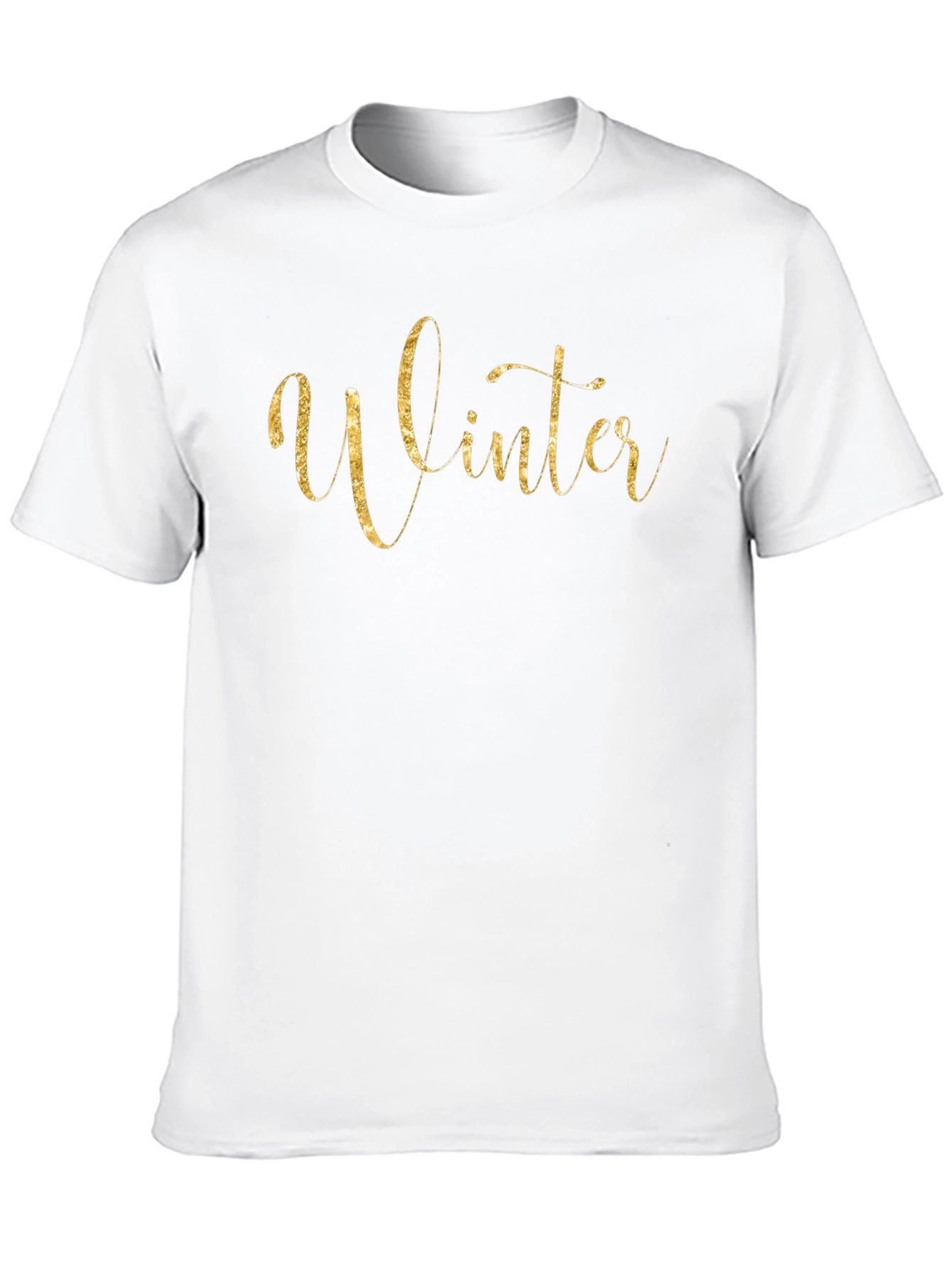 Winter Gold Script Black T-Shirt
