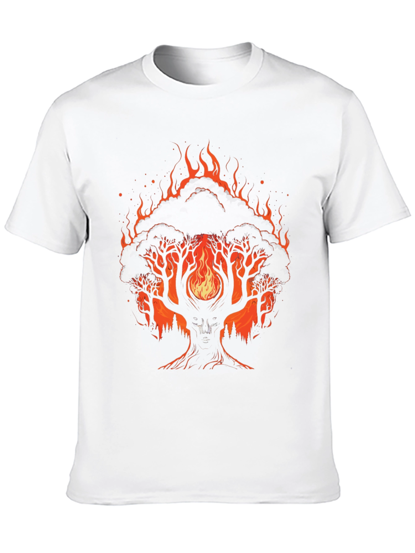 Fiery Tree Graphic Tee - Unique Design