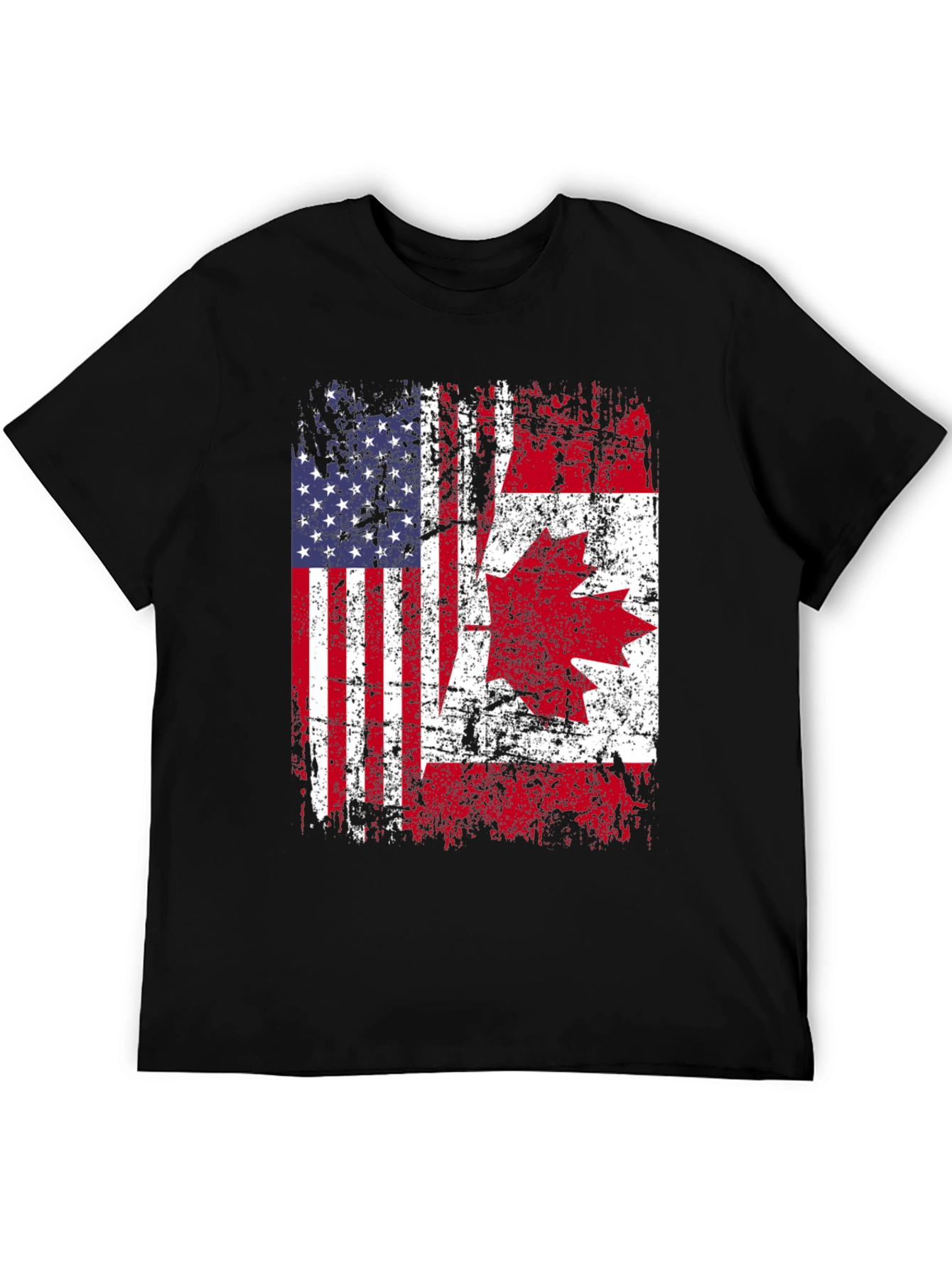 USA Canada Flag T-Shirt - Patriotic Graphic Tee