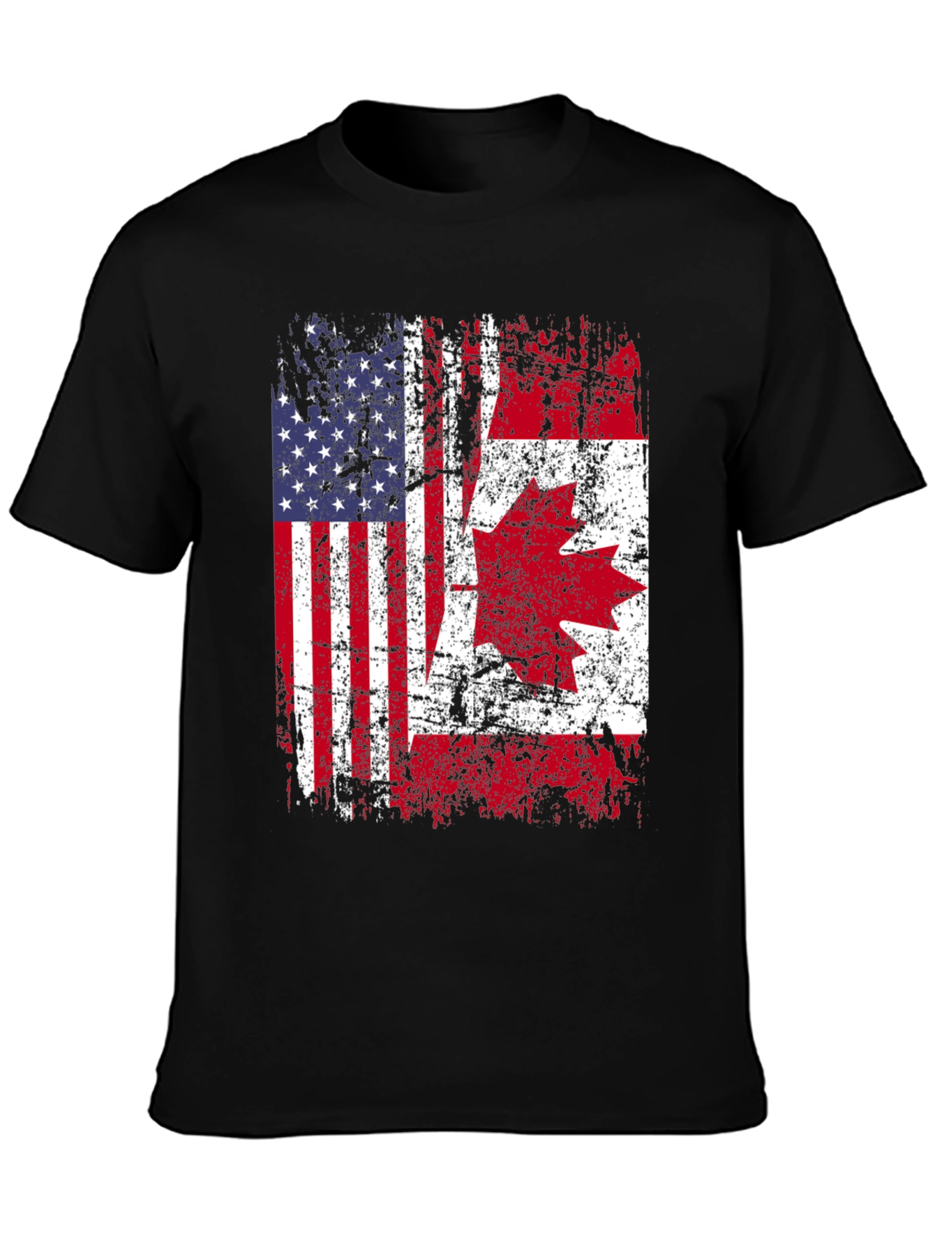USA Canada Flag T-Shirt - Patriotic Graphic Tee