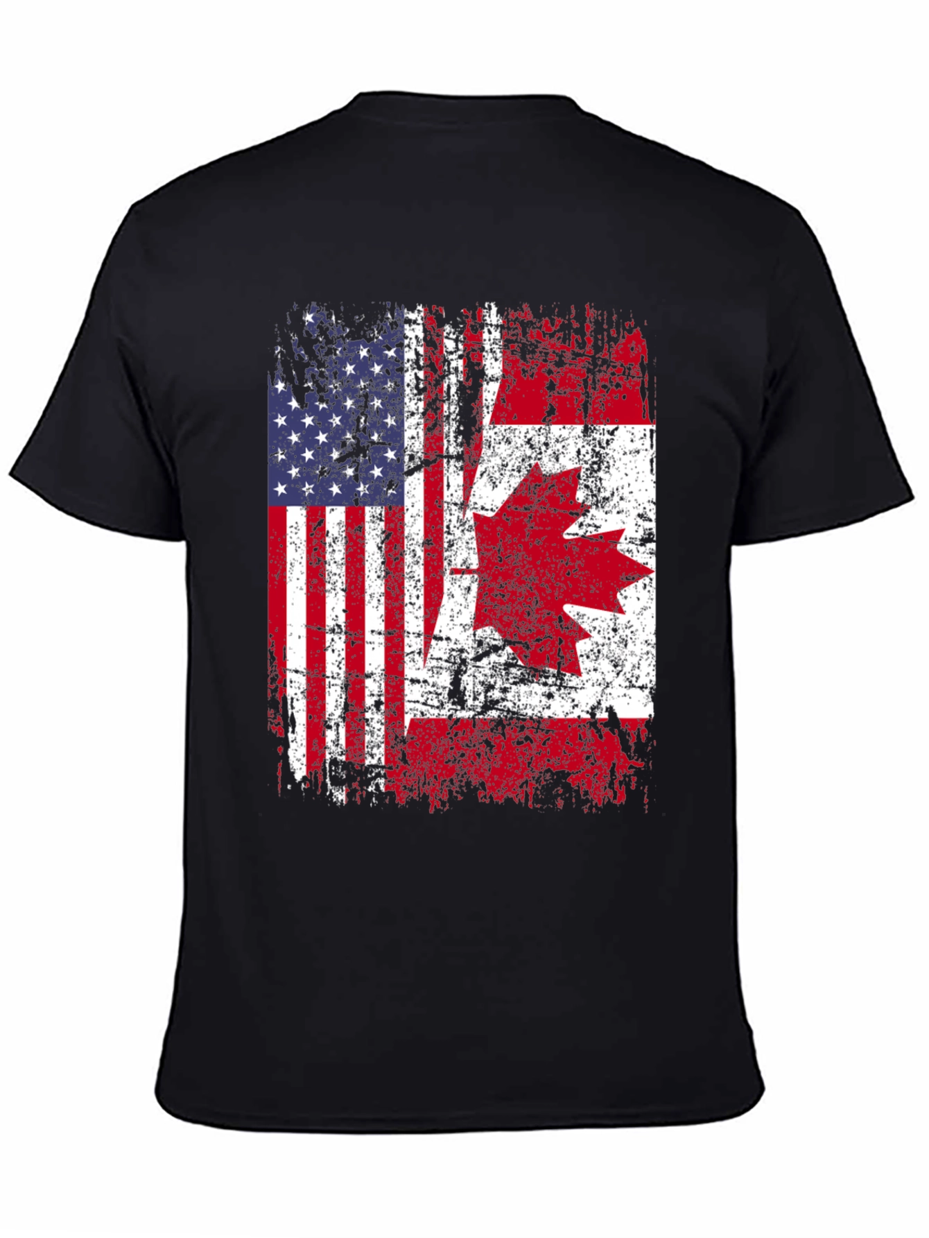 USA Canada Flag T-Shirt - Patriotic Graphic Tee
