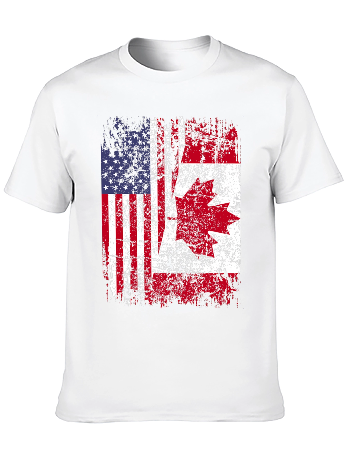 USA Canada Flag T-Shirt - Patriotic Graphic Tee