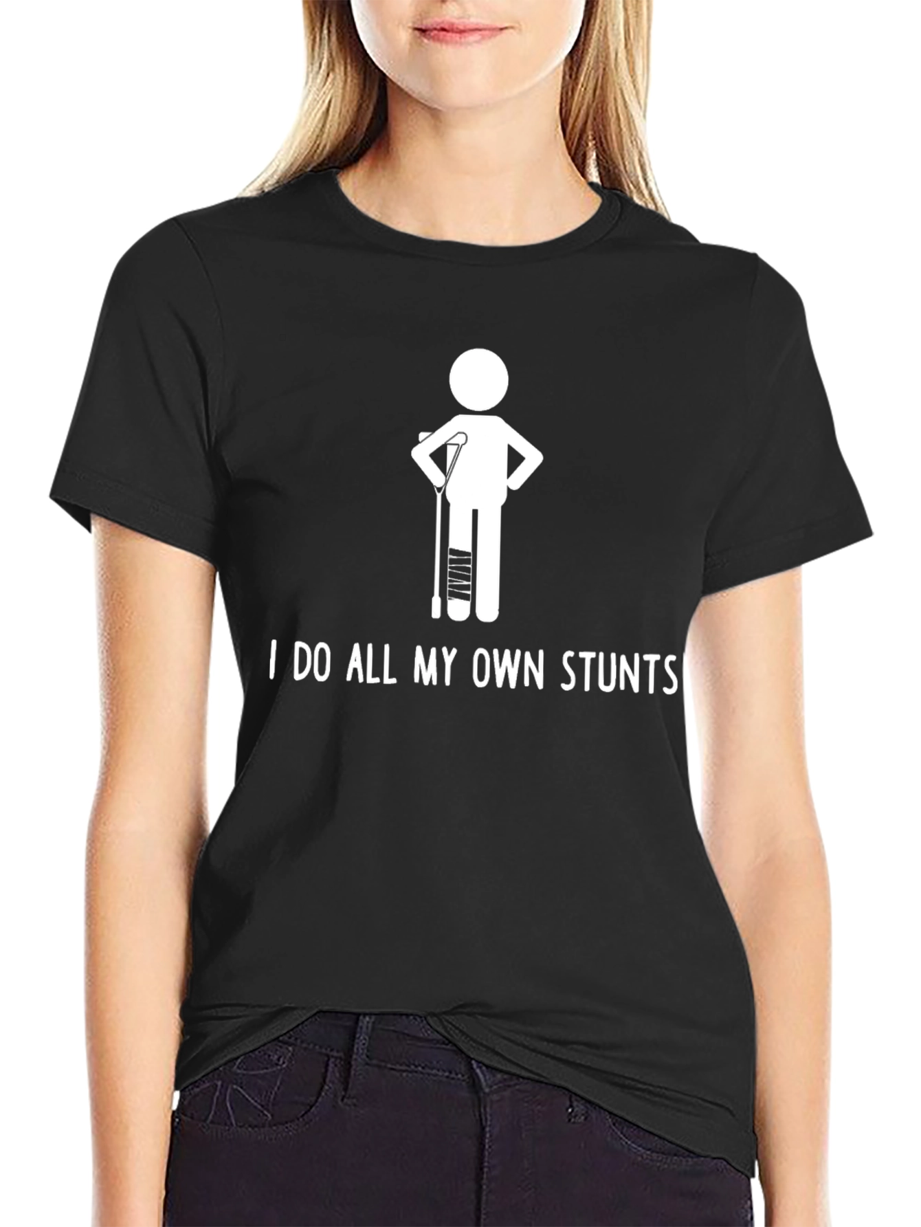 Funny Stuntman Broken Leg Graphic Tee