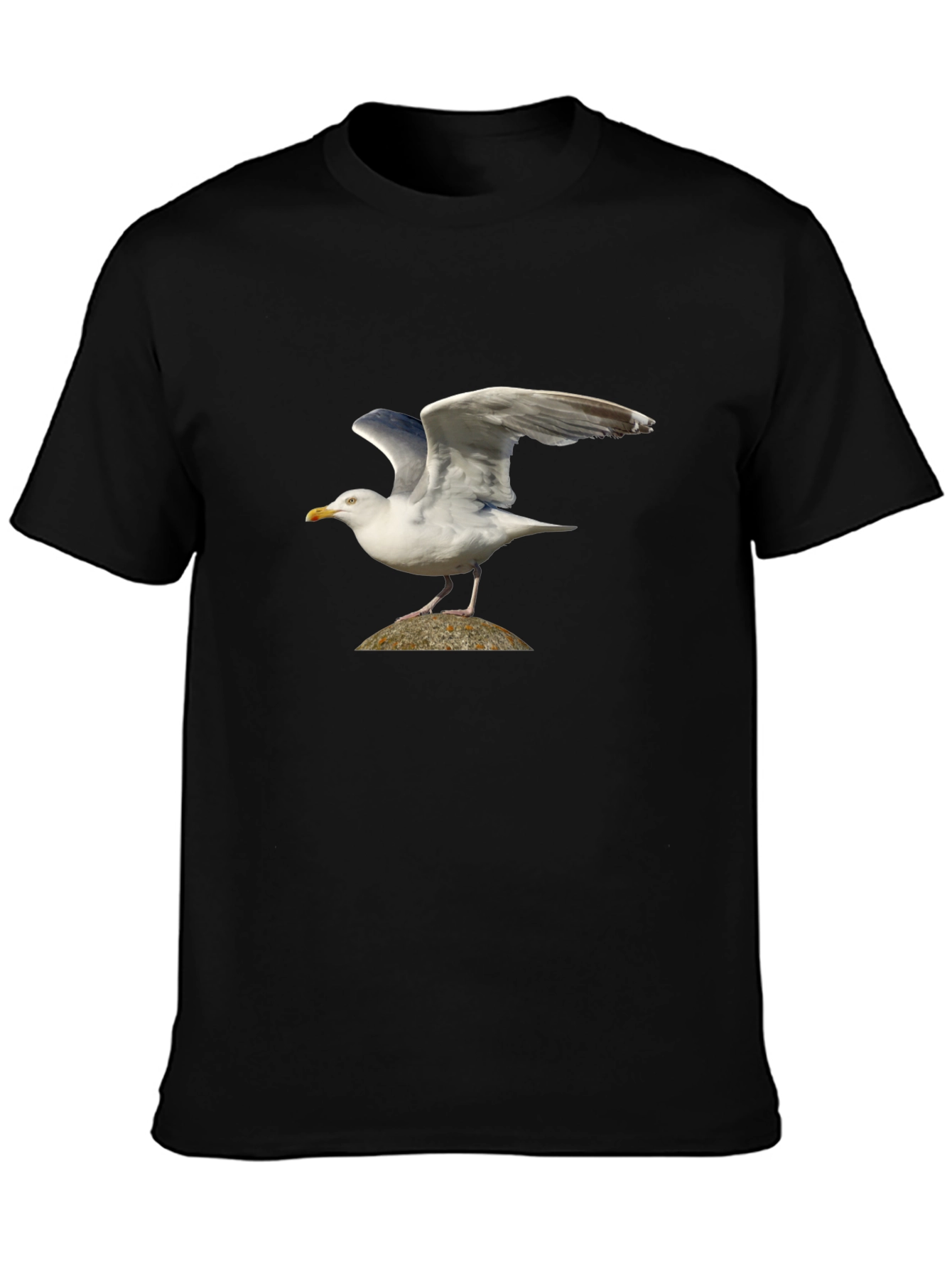 Seagull Graphic Tee - Black Bird Lover Shirt