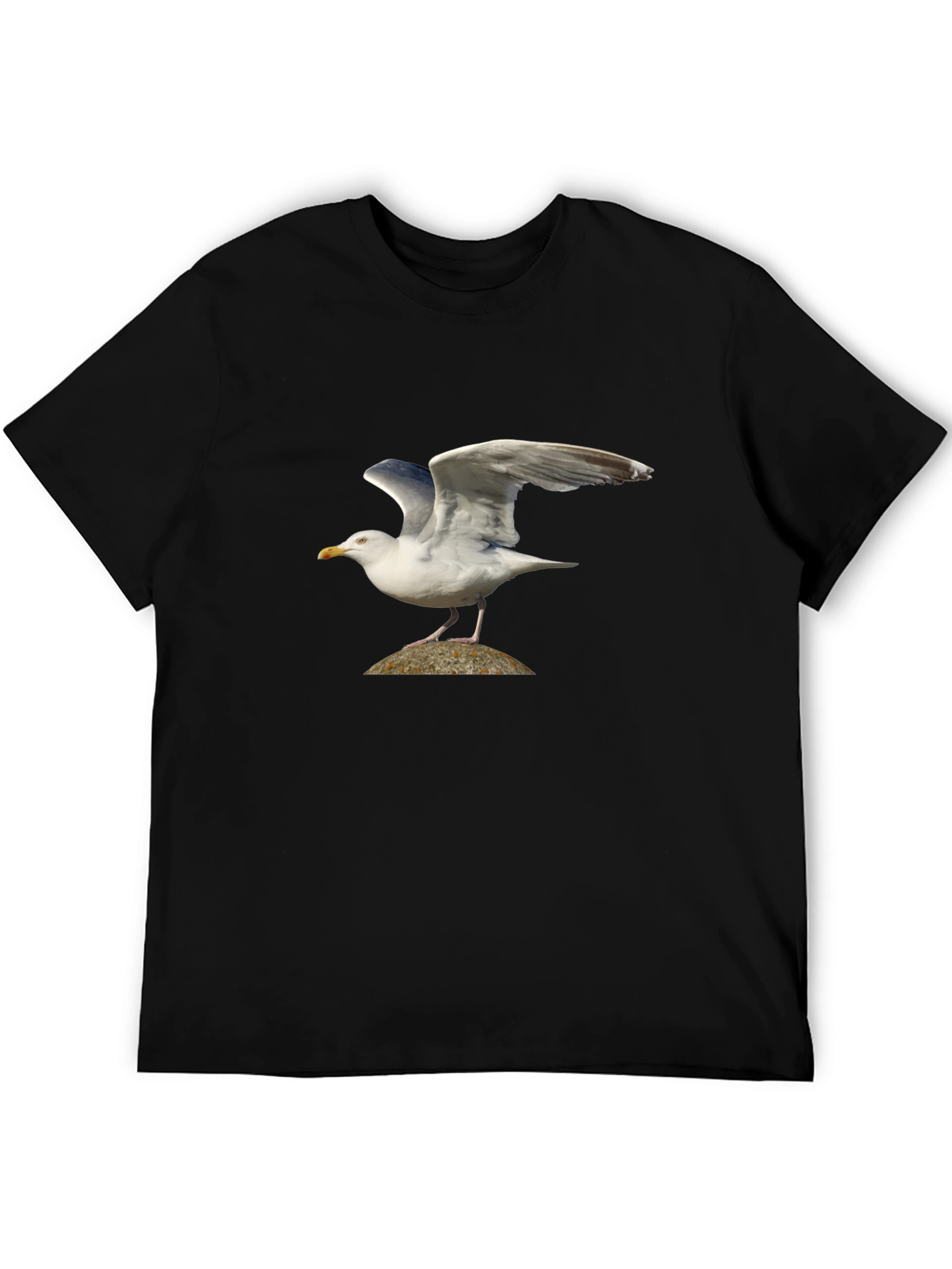 Seagull Graphic Tee - Black Bird Lover Shirt
