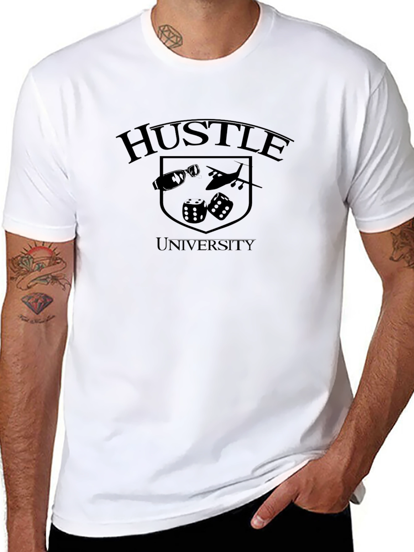 Hustle University Black Graphic T-Shirt