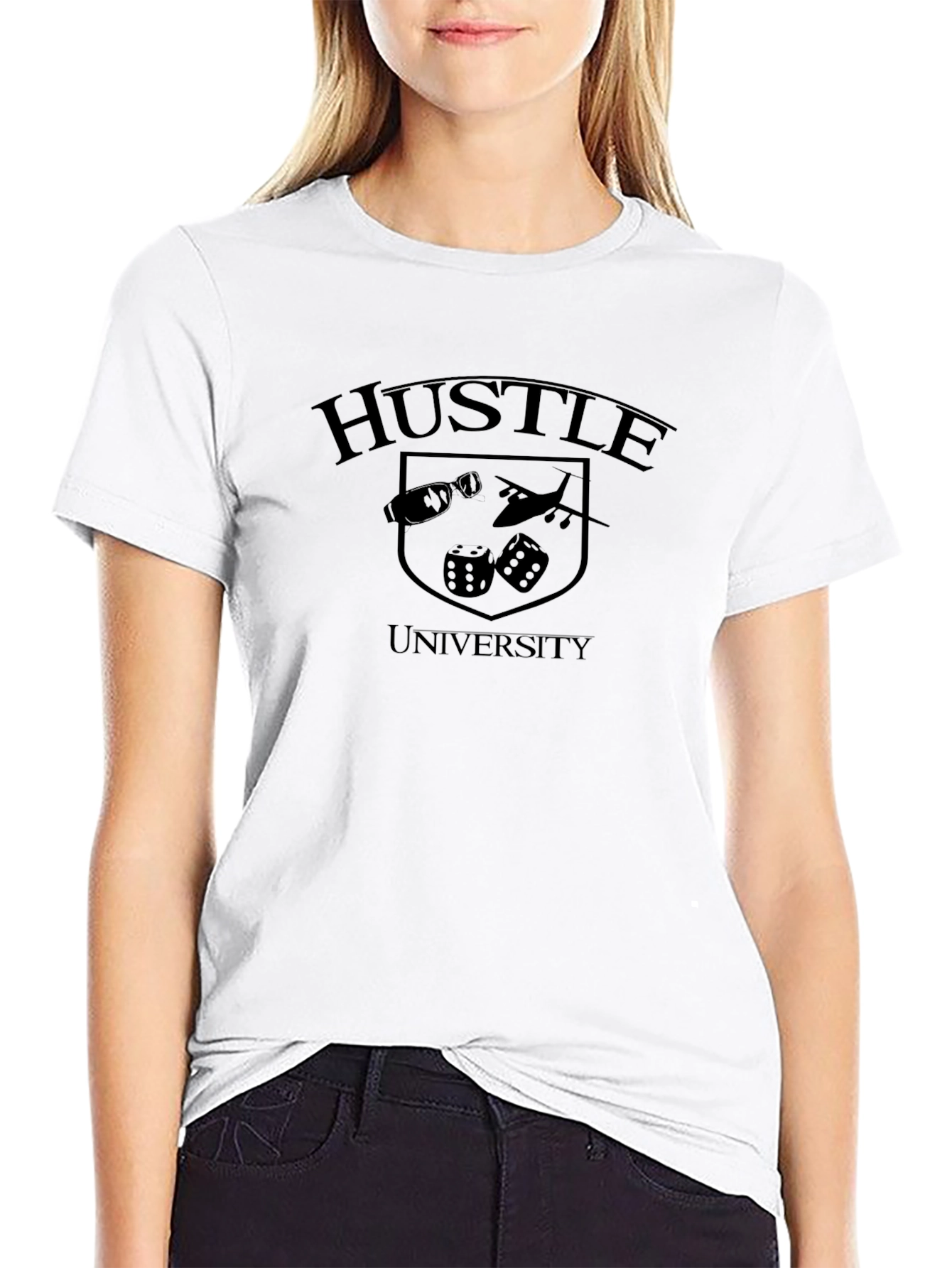 Hustle University Black Graphic T-Shirt