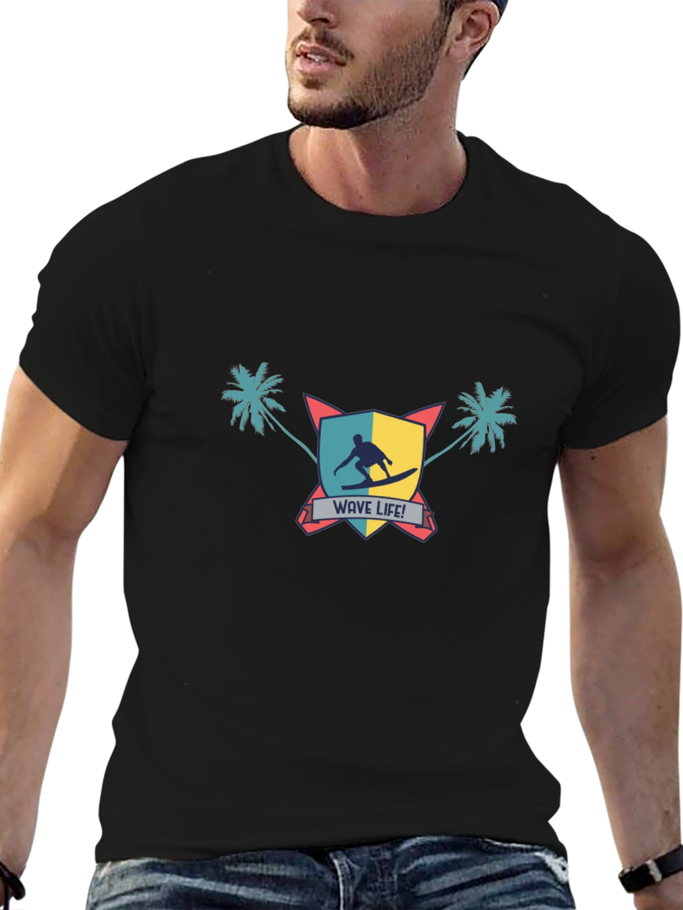 Wave Life Surfer Graphic Tee - Stylish Summer T-Shirt