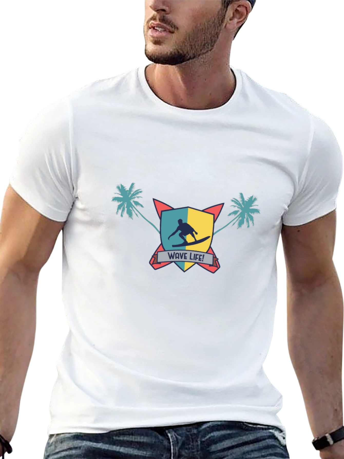 Wave Life Surfer Graphic Tee - Stylish Summer T-Shirt