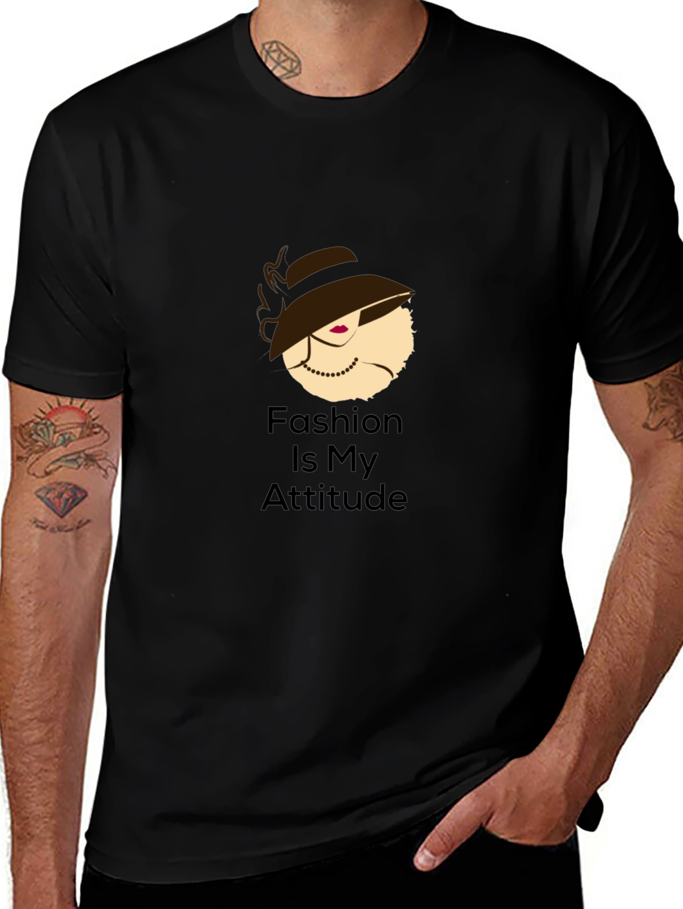 Fashion Attitude Black T-Shirt for Stylish Individuals