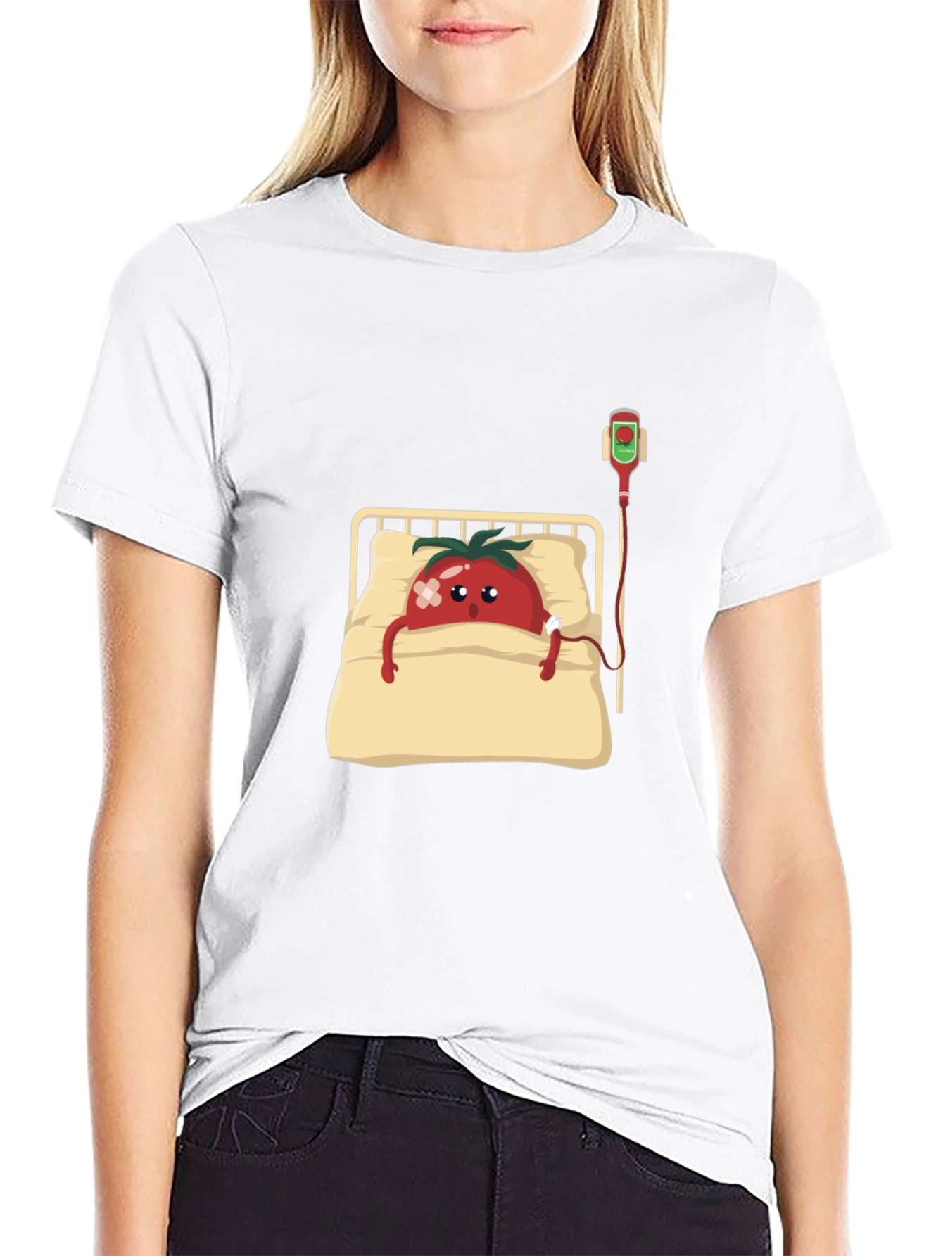 Funny Tomato Illness Graphic Tee - Black Cotton Shirt