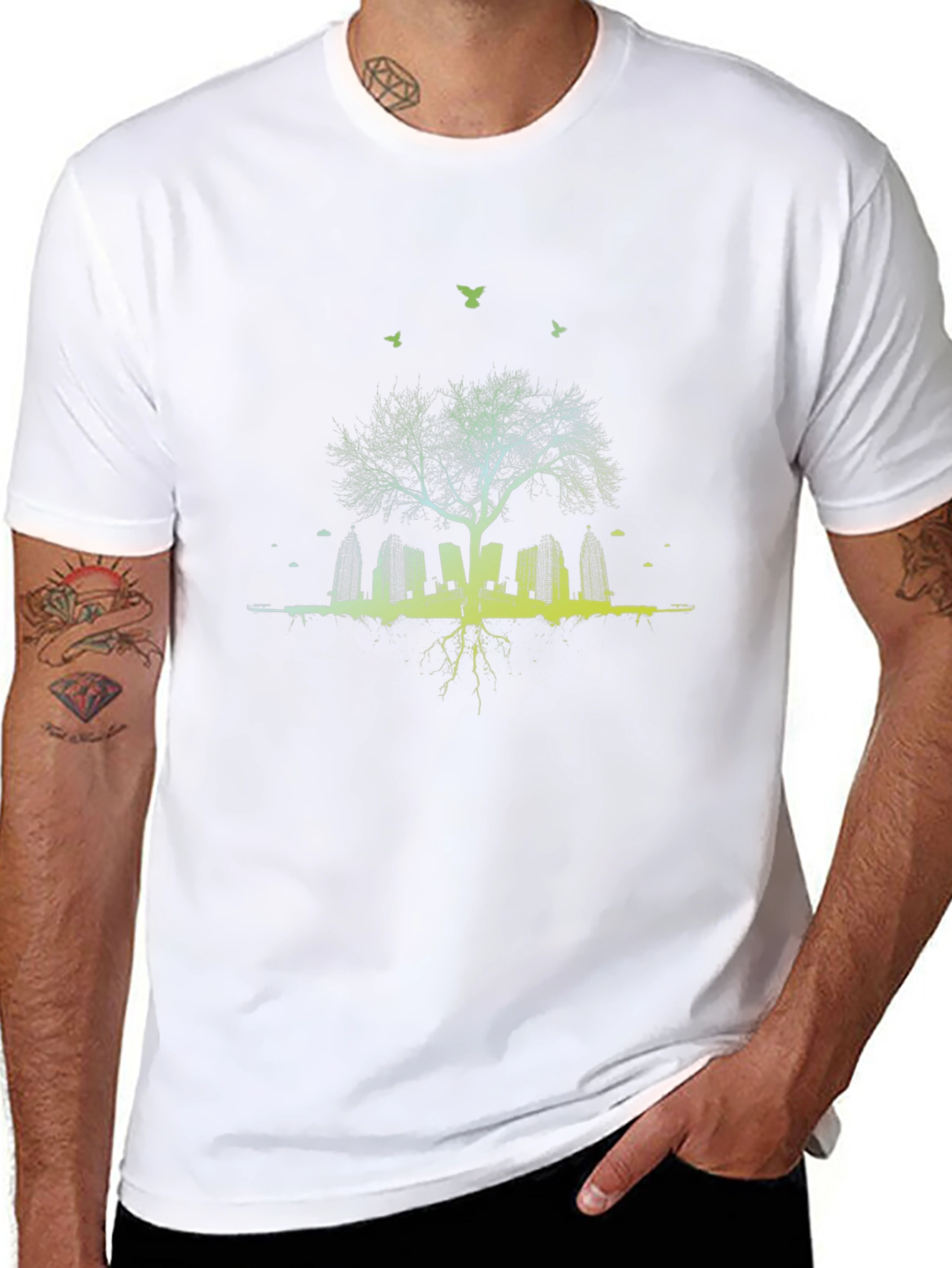 Urban Tree Graphic Black T-Shirt