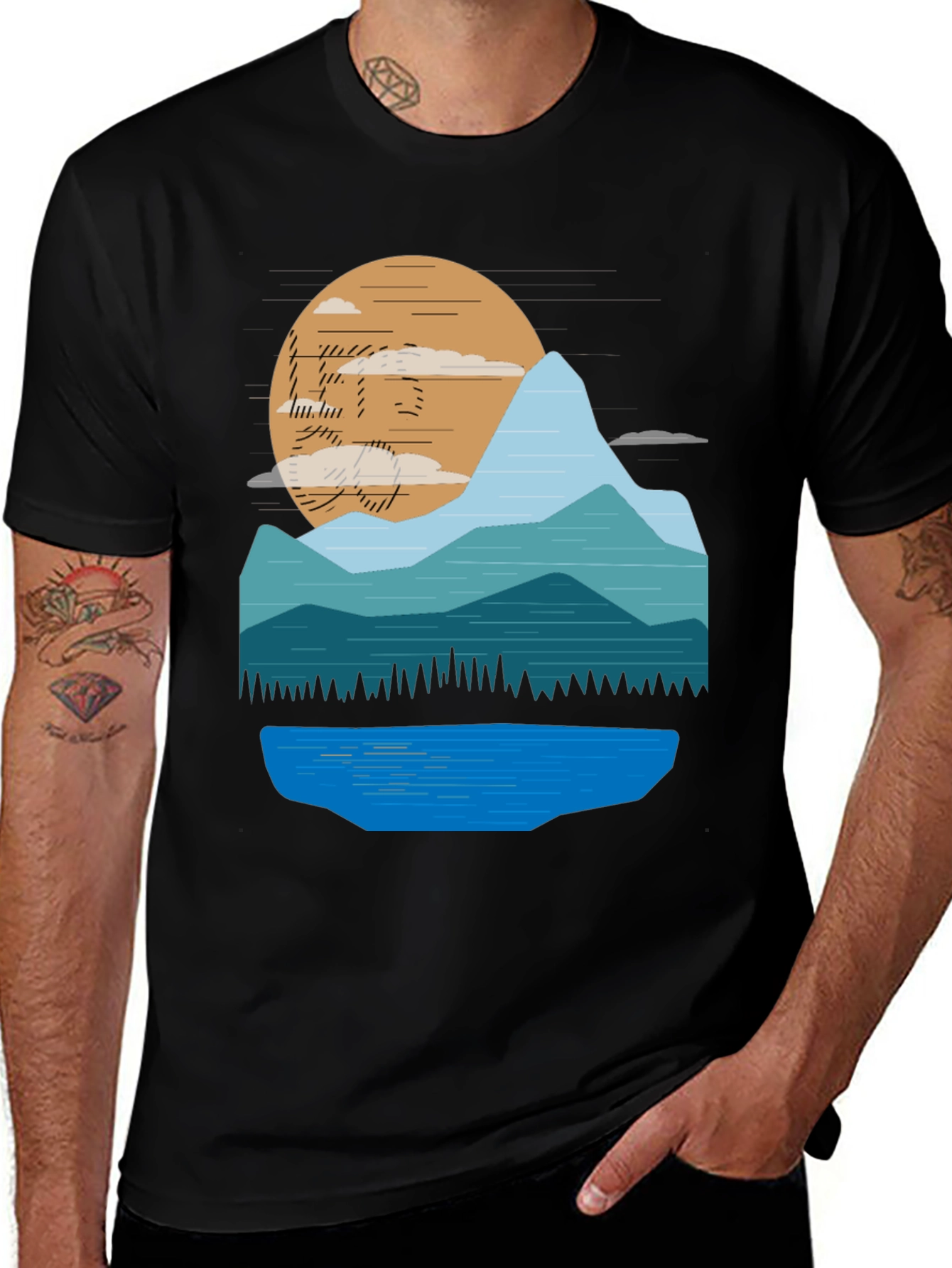 Mountain Sunset Graphic T-Shirt