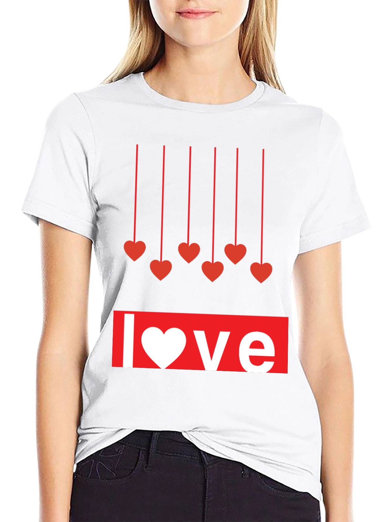 Love Heartstrings Graphic Tee - Black