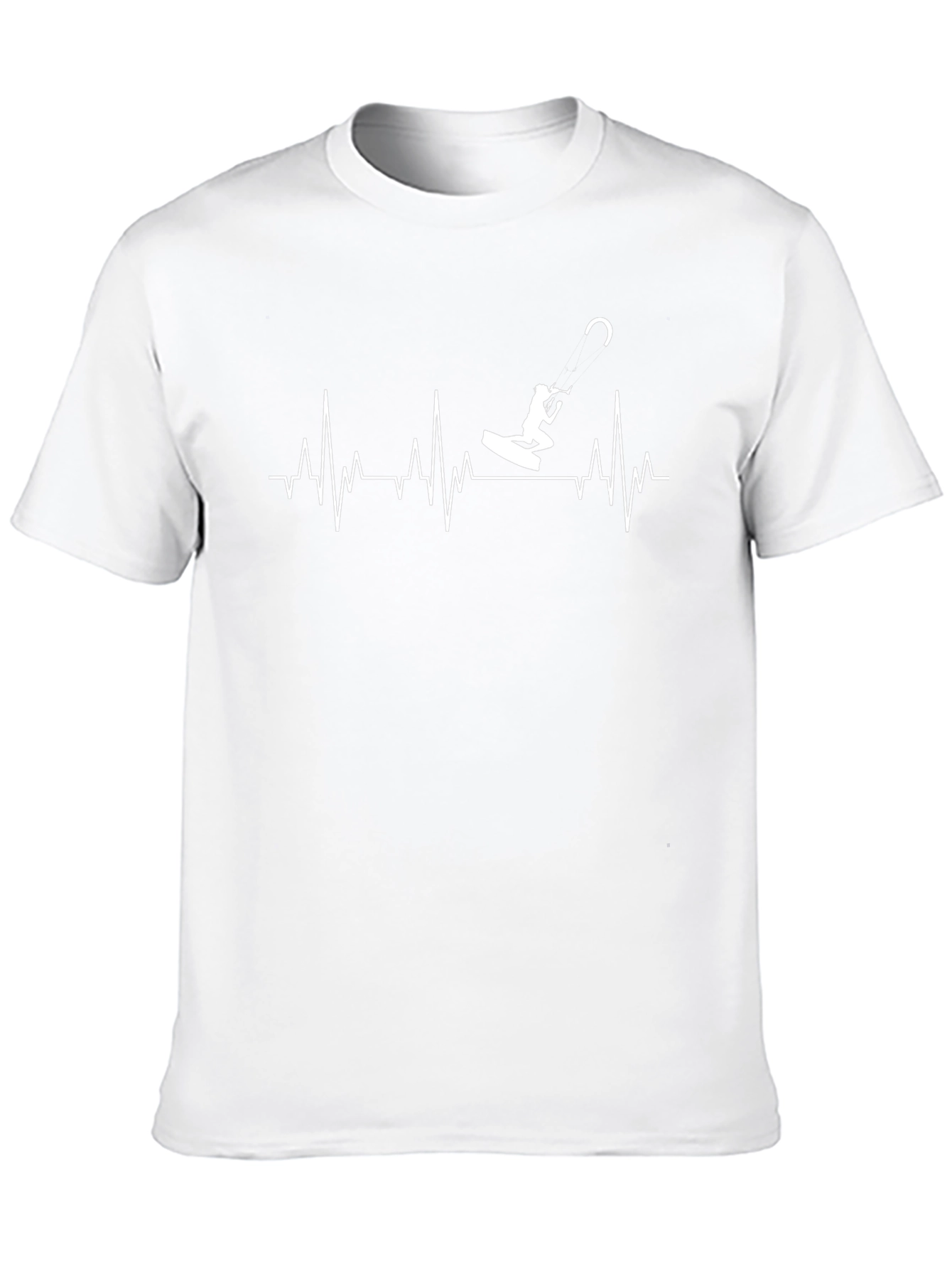 Kite Surfer Heartbeat T-Shirt - Black