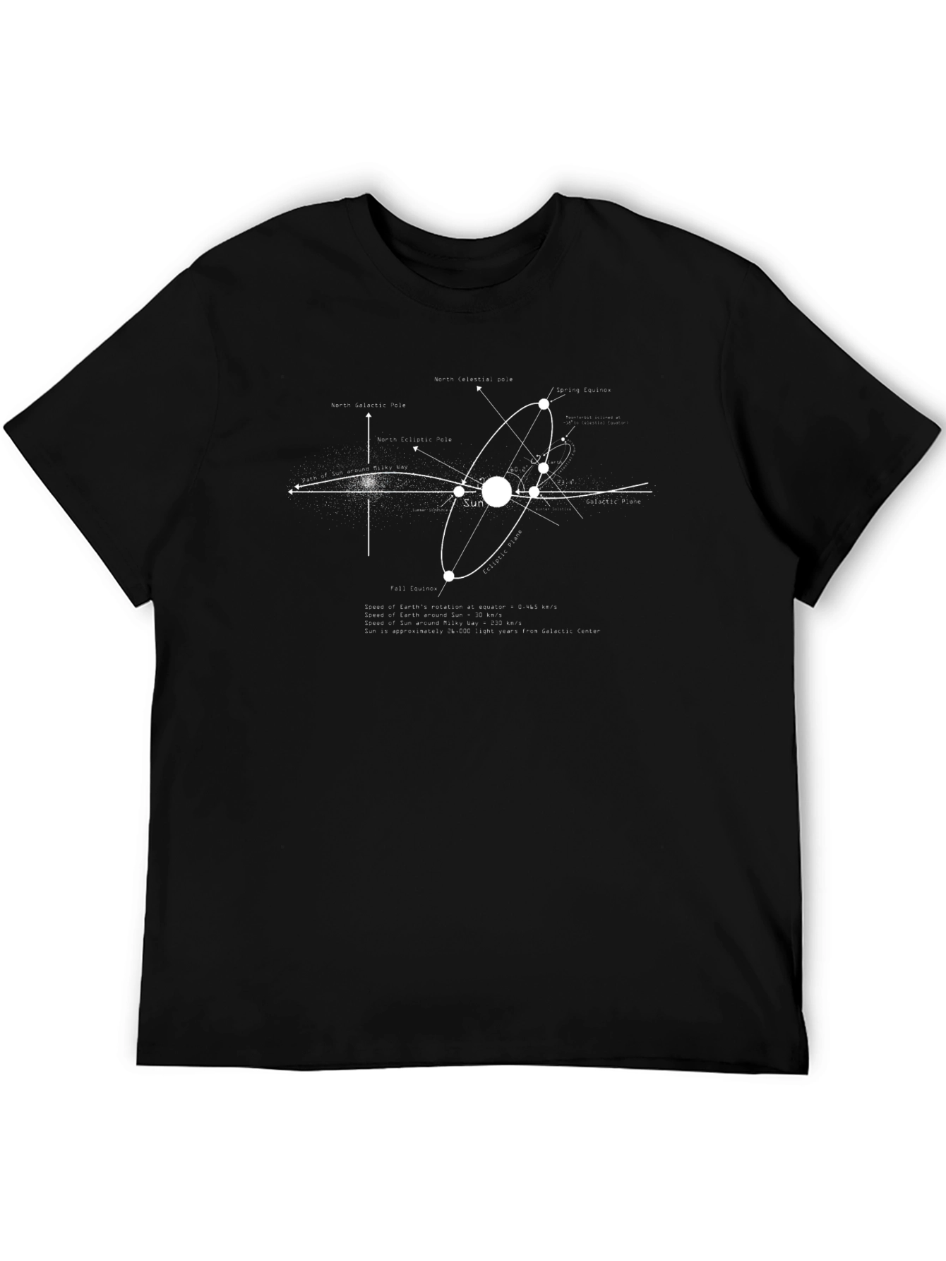 Black Graphic Tee - Solar System Design