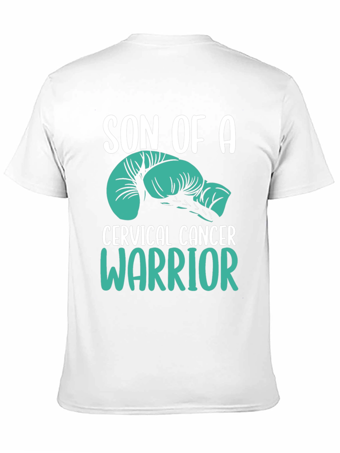 Cervical Cancer Warrior T-Shirt - Teal Boxing Gloves