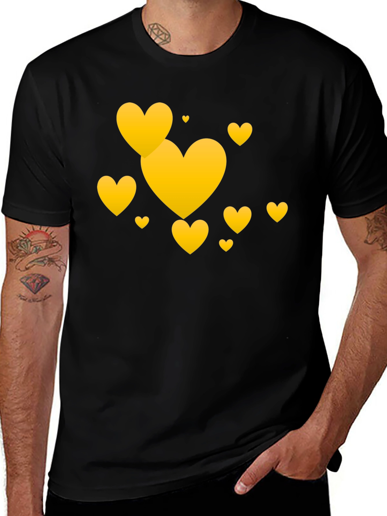 Heart Graphic Tee - Black Casual Comfort