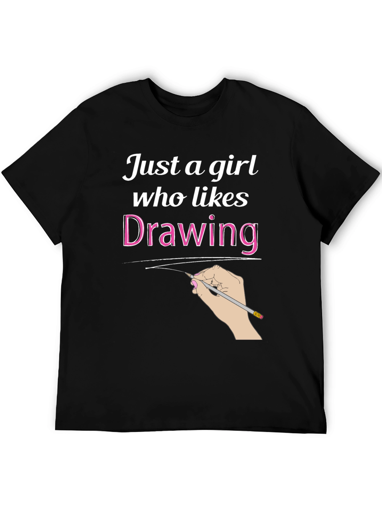 Just a Girl Who Likes Drawing Black T-Shirt